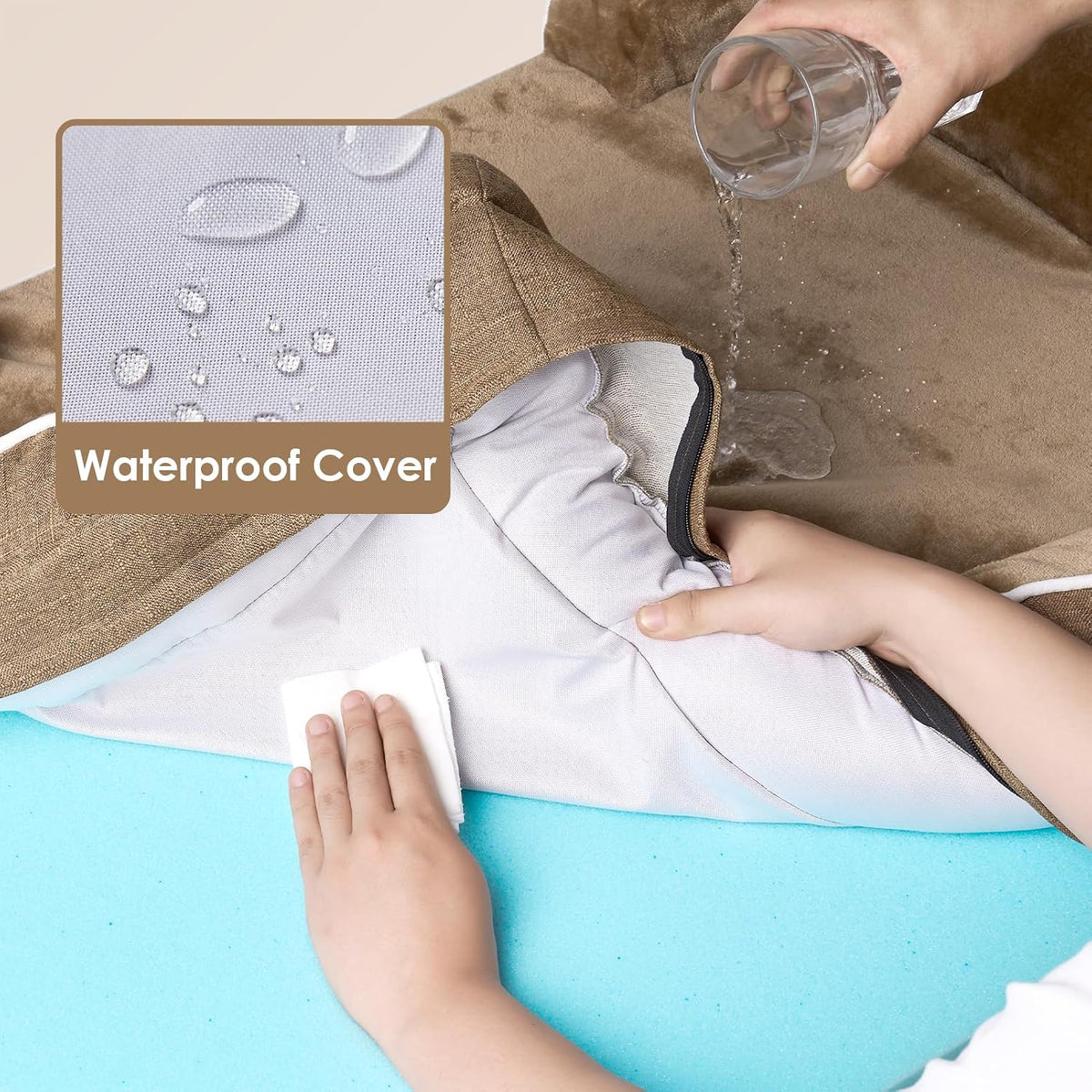 eheyciga orthopedic dog beds large sized dog, waterproof, close-up detail
