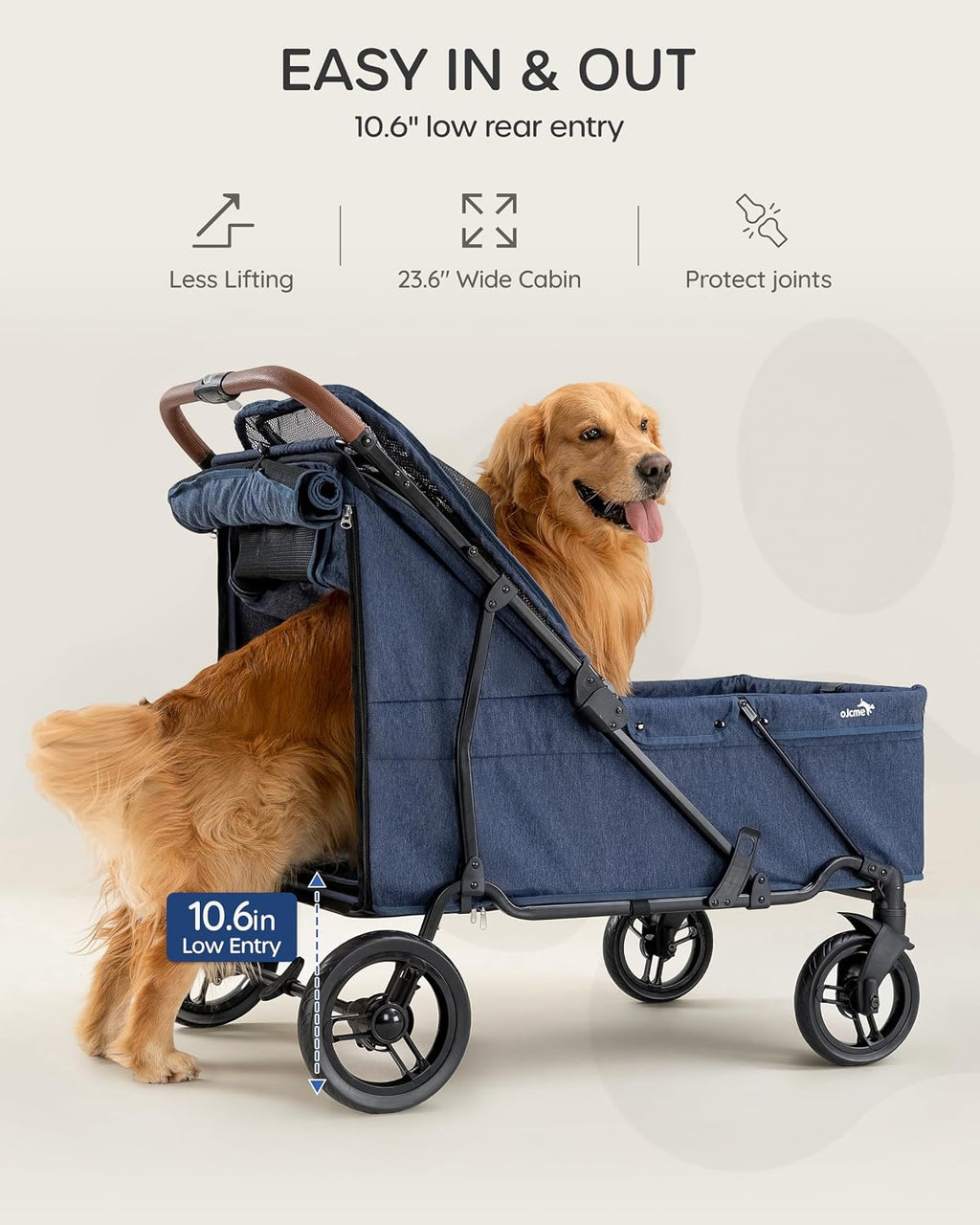 large dog stroller for large dogs up to showing dimensions