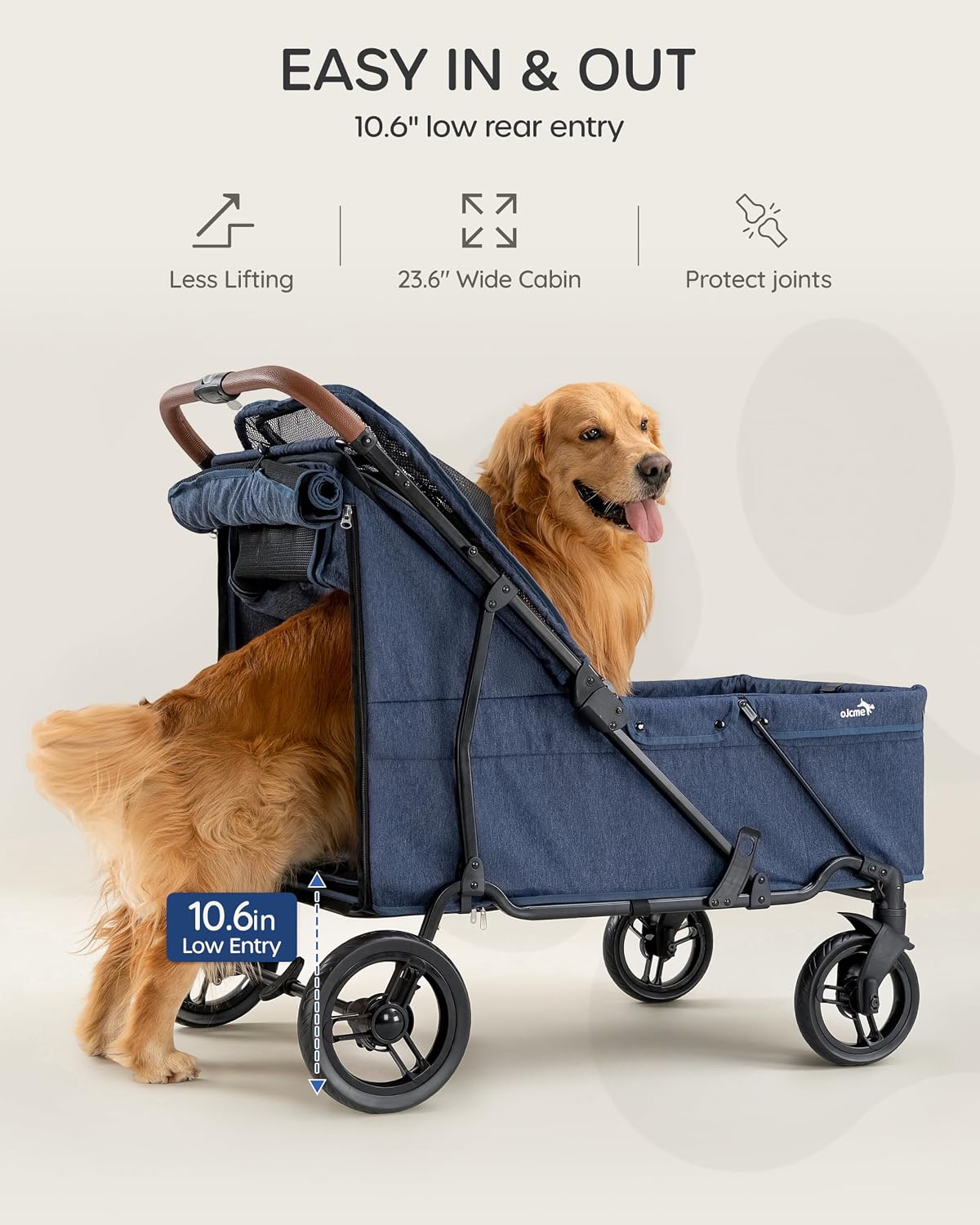 large dog stroller for large dogs up to showing dimensions