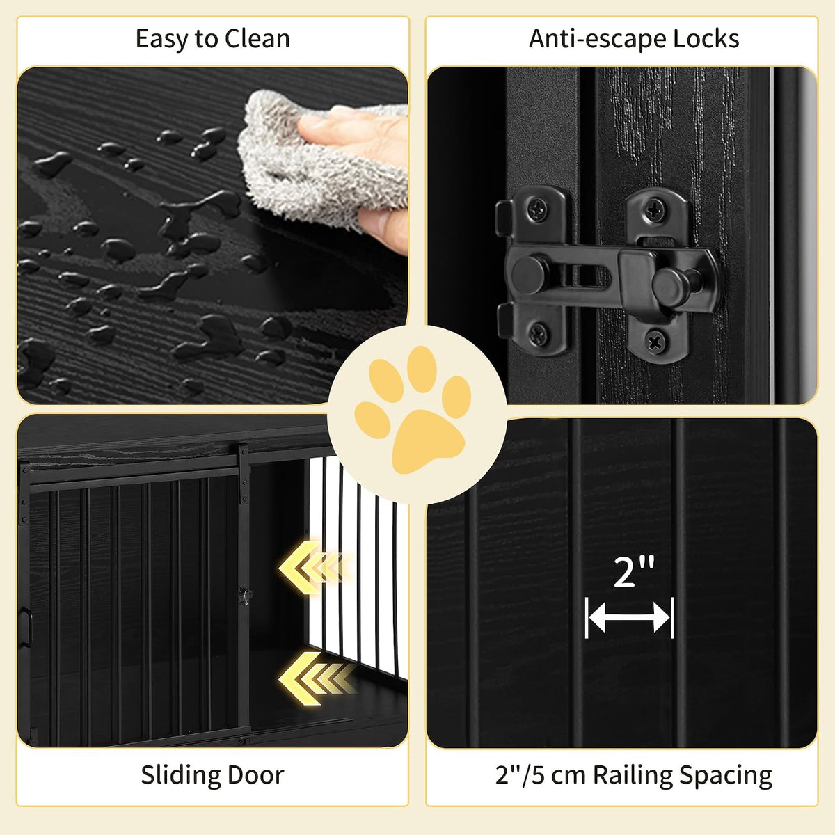 hzuaneri 27.2 in s dog crate furniture indoor showing dimensions