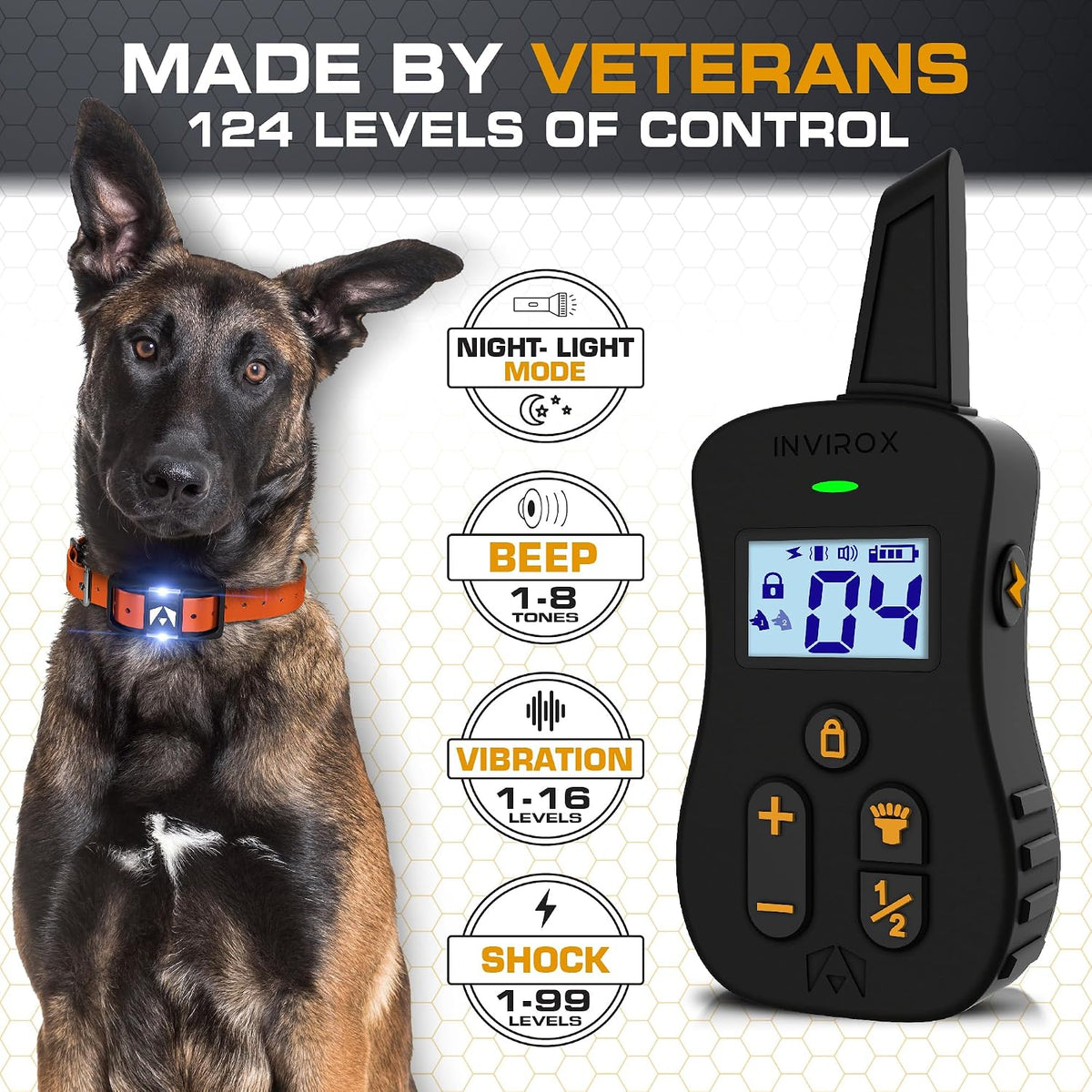 invirox ultra k9 dog training collar with remote shown in use