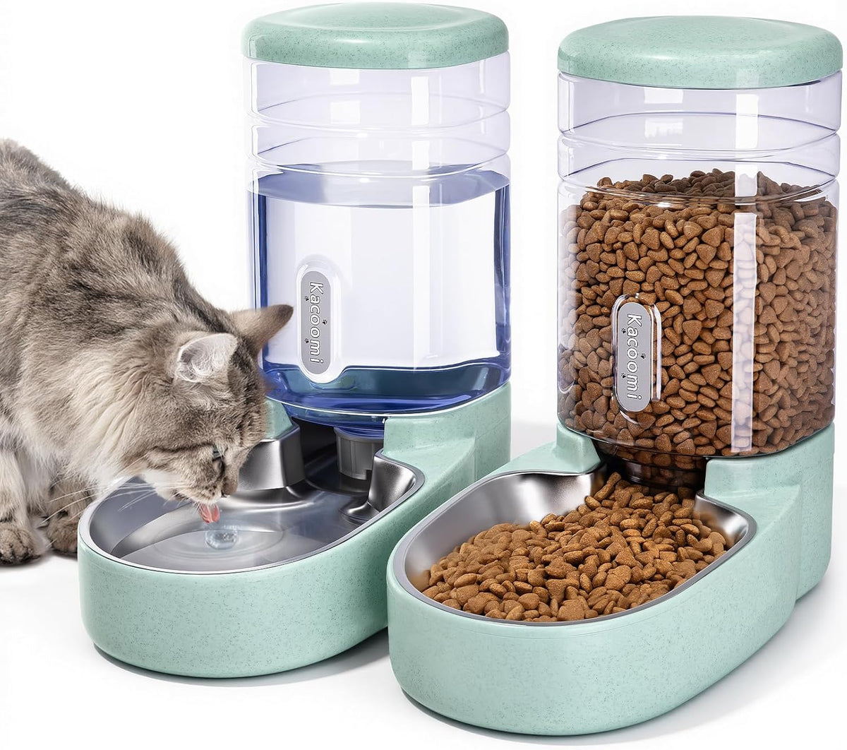 automatic cat feeder and water dispenser with stainless, main product view