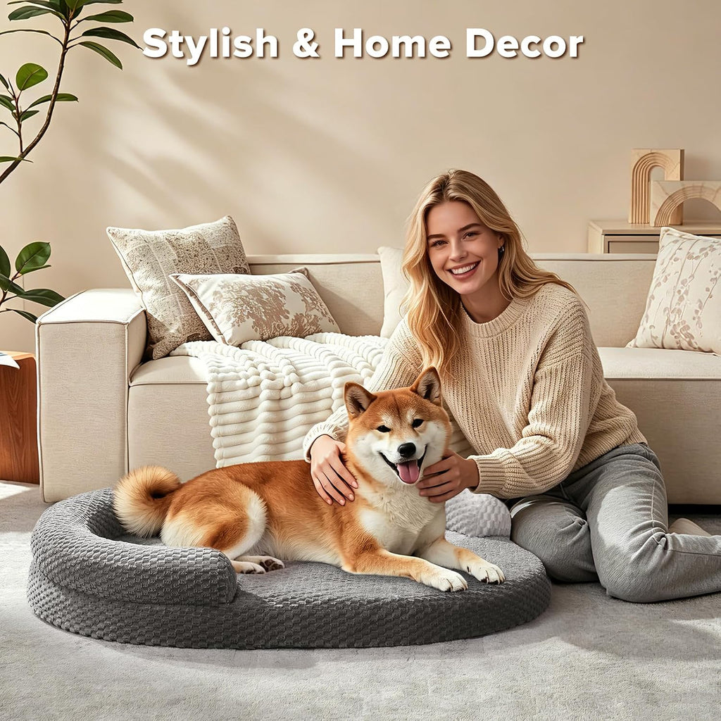 joejoy xl orthopedic dog beds large sized dog, front angle view