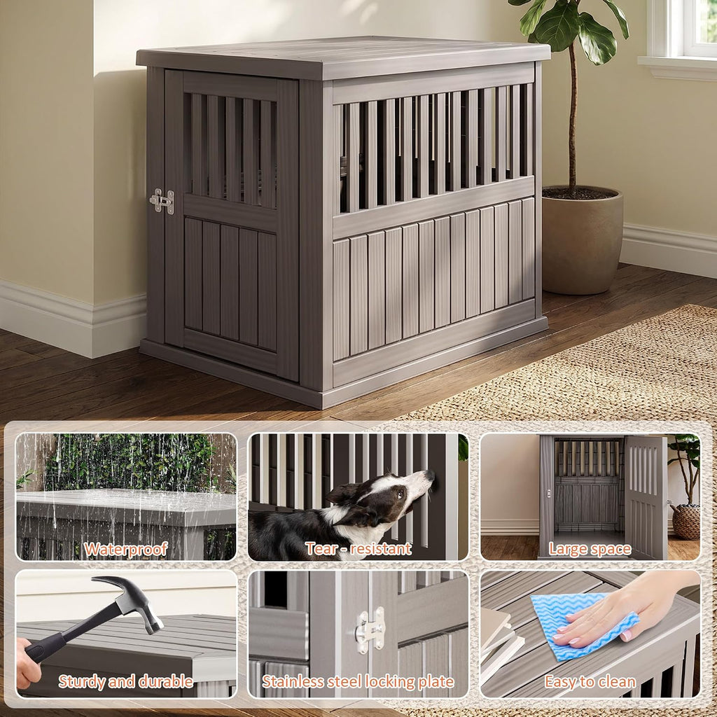 fancyango heavy duty dog crate furniture lockable indoor on a desk or shelf