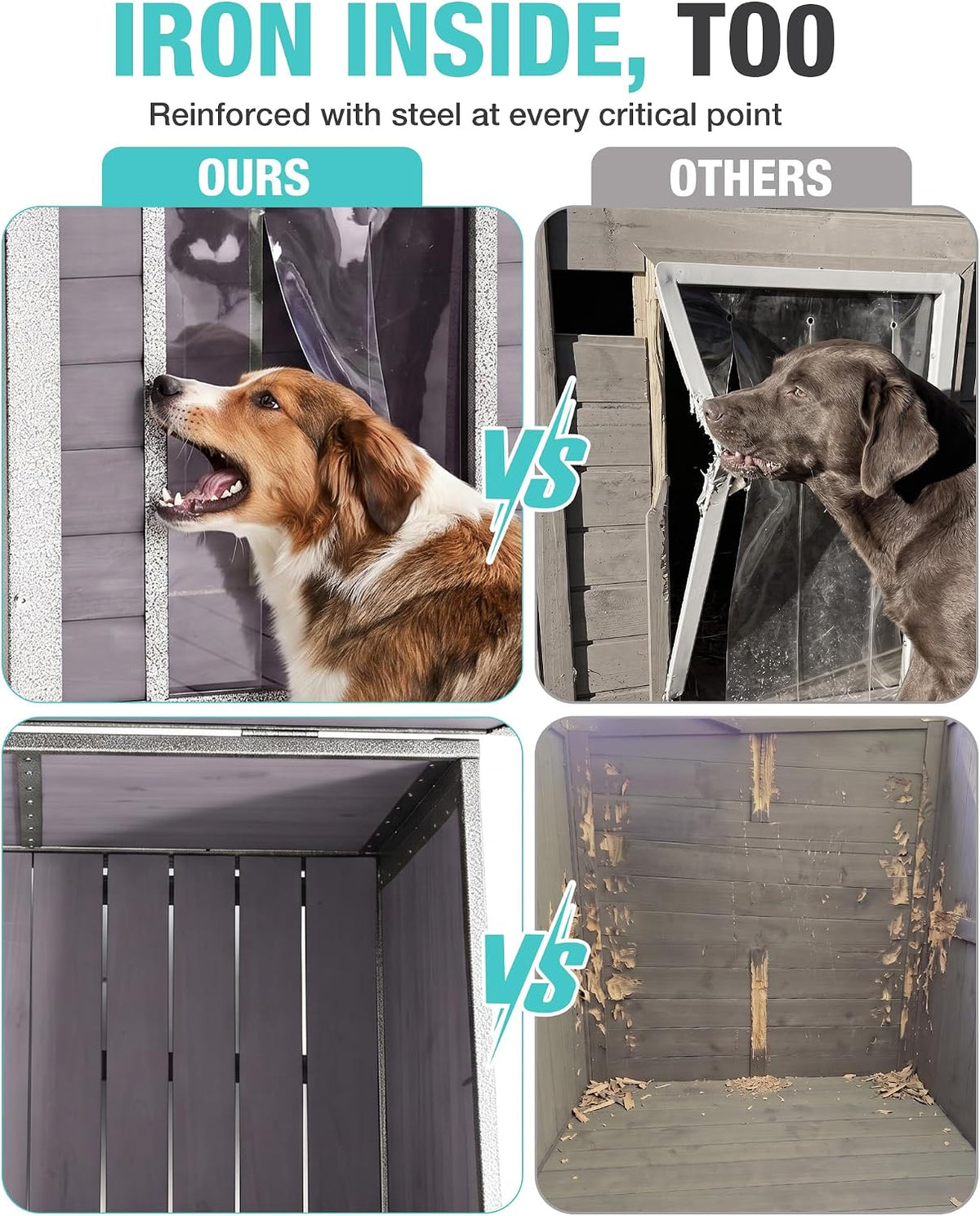 suumerpety feral dog house outdoor,anti bite iron frame, package contents