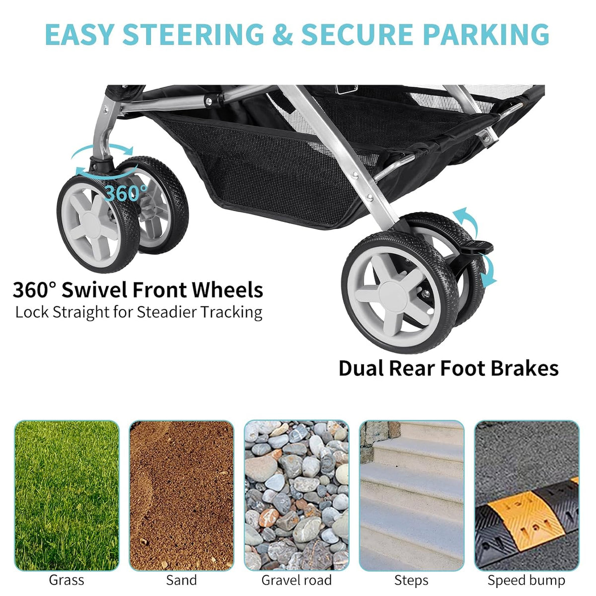 double pet stroller for 2 dogs & cats on a desk or shelf