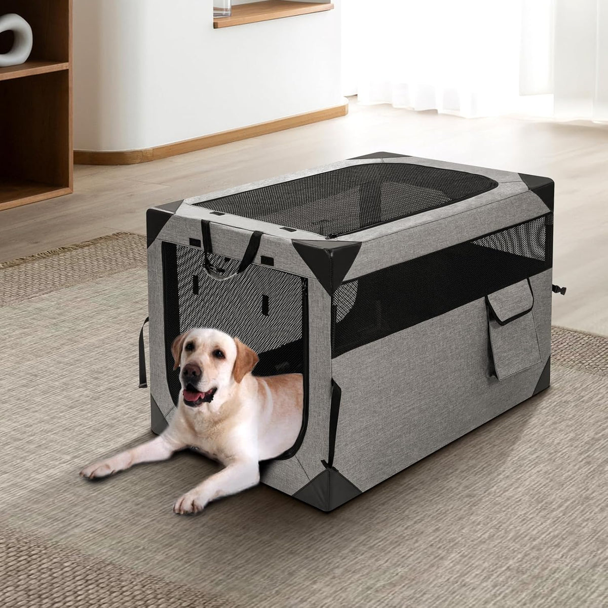 zikopomi 30 inch portable soft foldable dog crate, package contents