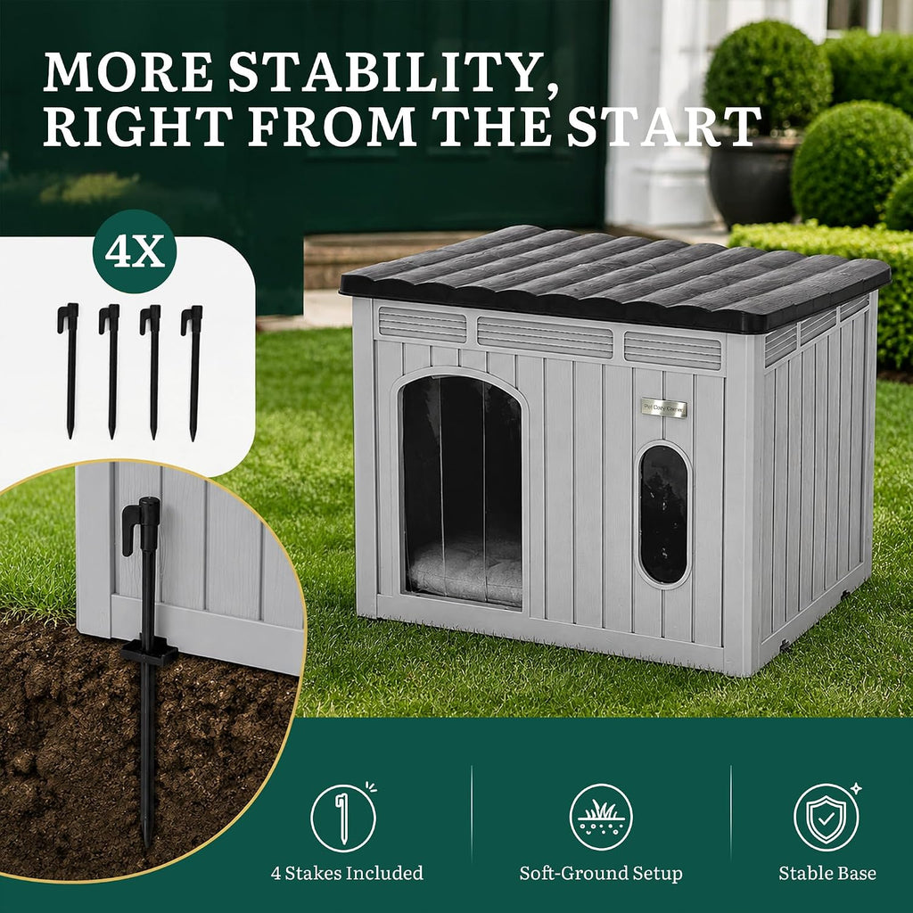 yitahome 32" dog house w/lift-up roof, in/outdoor ventilated, package contents