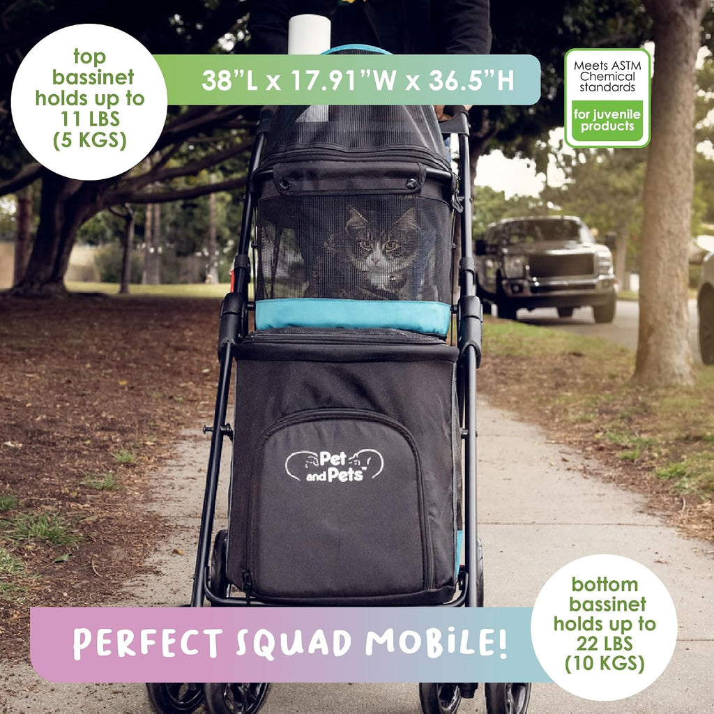 petique pet & pets double decker pet stroller, view 13