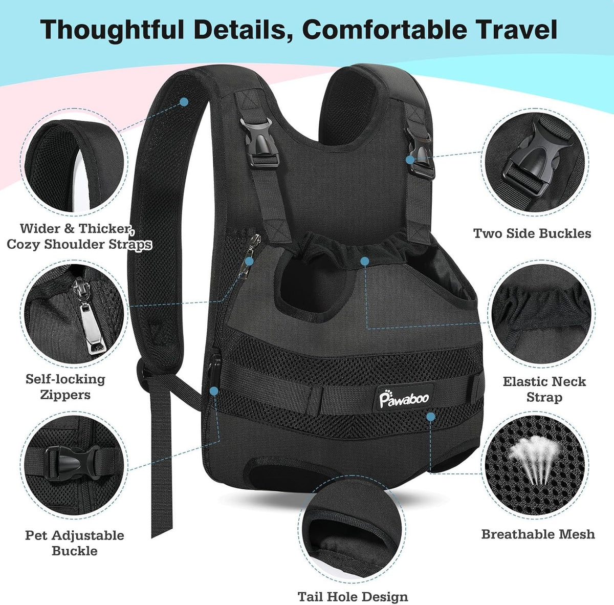 pawaboo pet front carrier backpacks for small medium shown in use