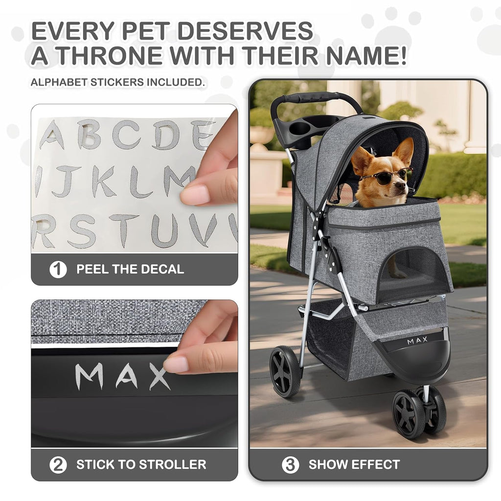 monibloom pet stroller for small/medium dogs and cats, package contents