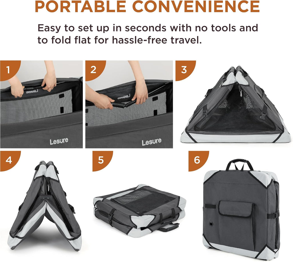 lesure portable collapsible dog crate for medium dogs, package contents