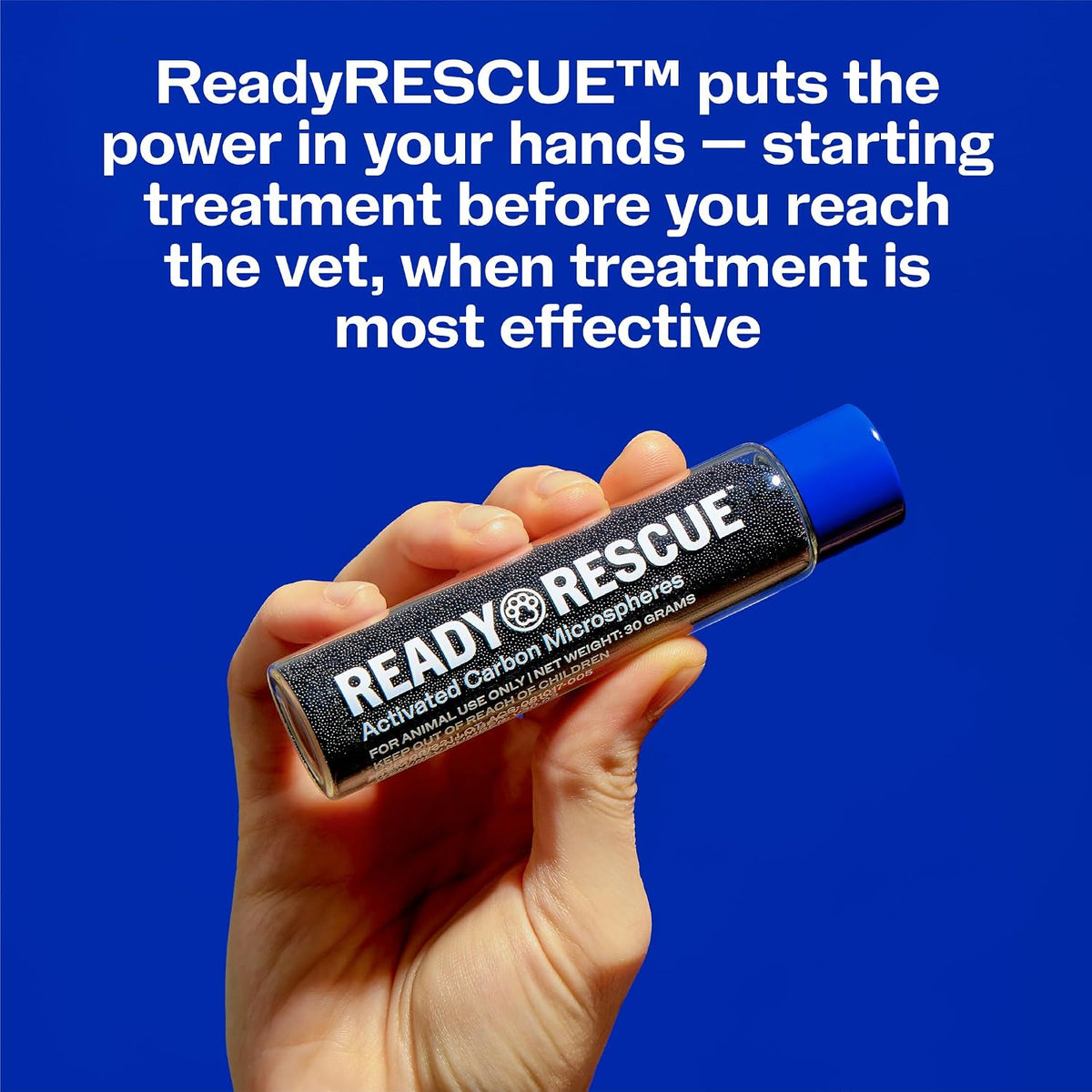 readyrescue activated charcoal for dogs and cats clinically showing dimensions