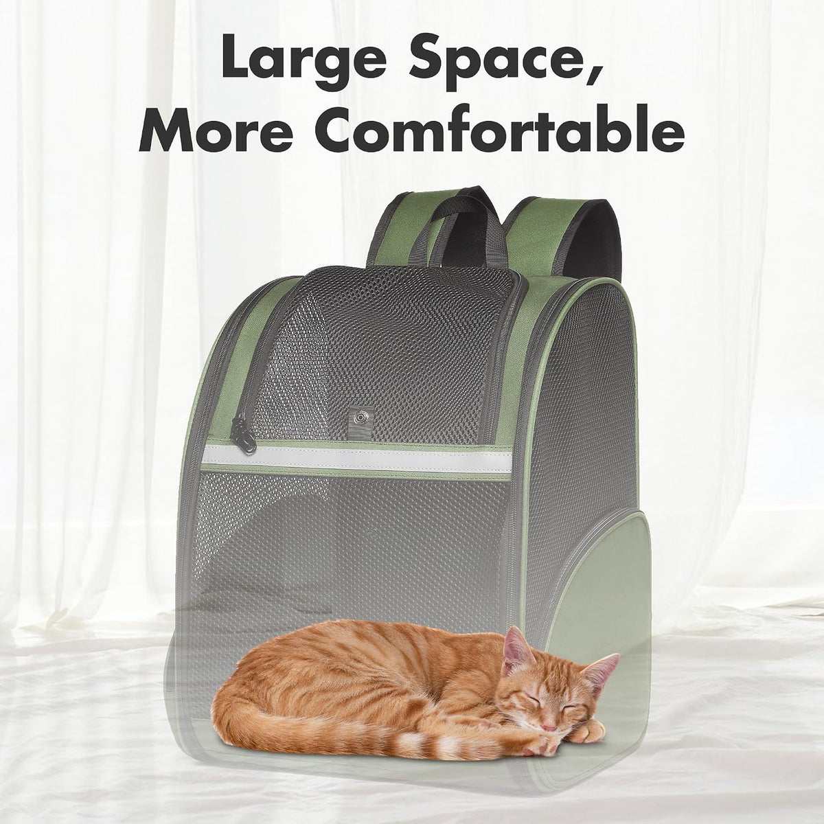 pet backpack carrier, large cat carrier backpack up, side view