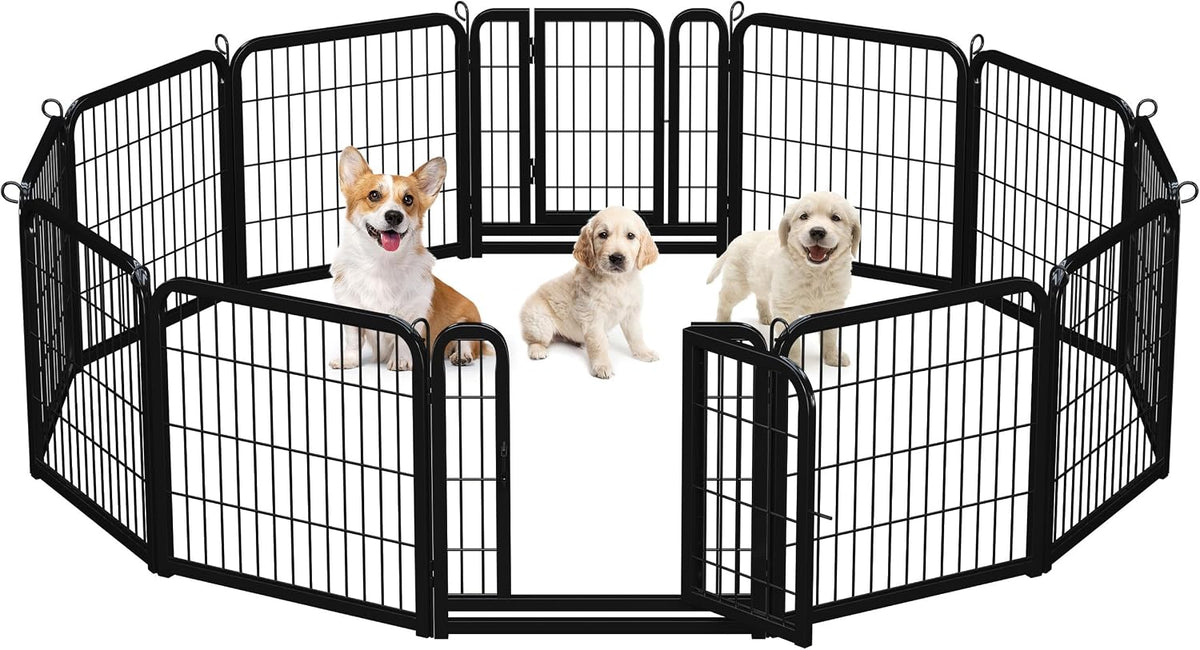 yaheetech dog playpen 24in 12 panels pet fence, main product view