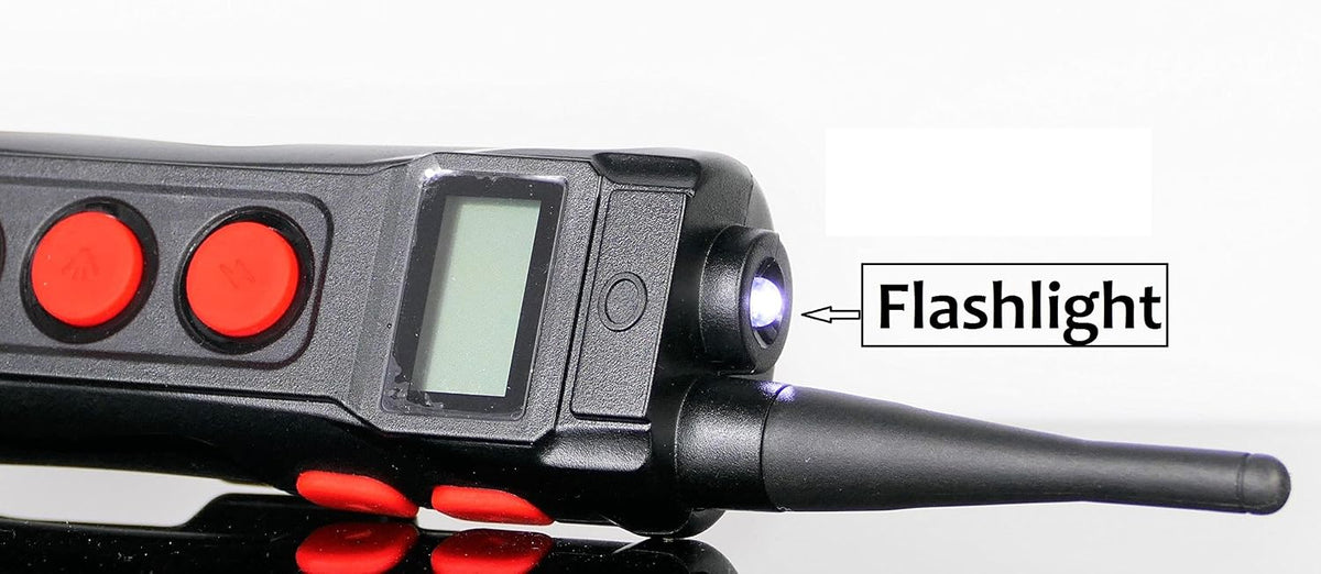 1100 yard remote dog training shock collar with shown in use