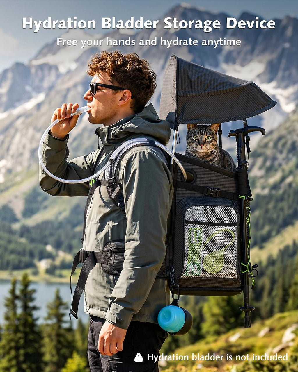 pecute cat backpack carrier,pet carrier backpack for hiking,ergonomic,black, package contents