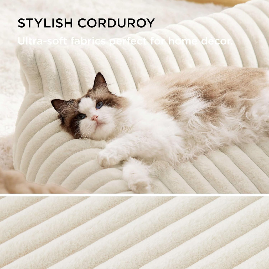 bedsure comfyfleece® shown on tv cute dog couch, side view