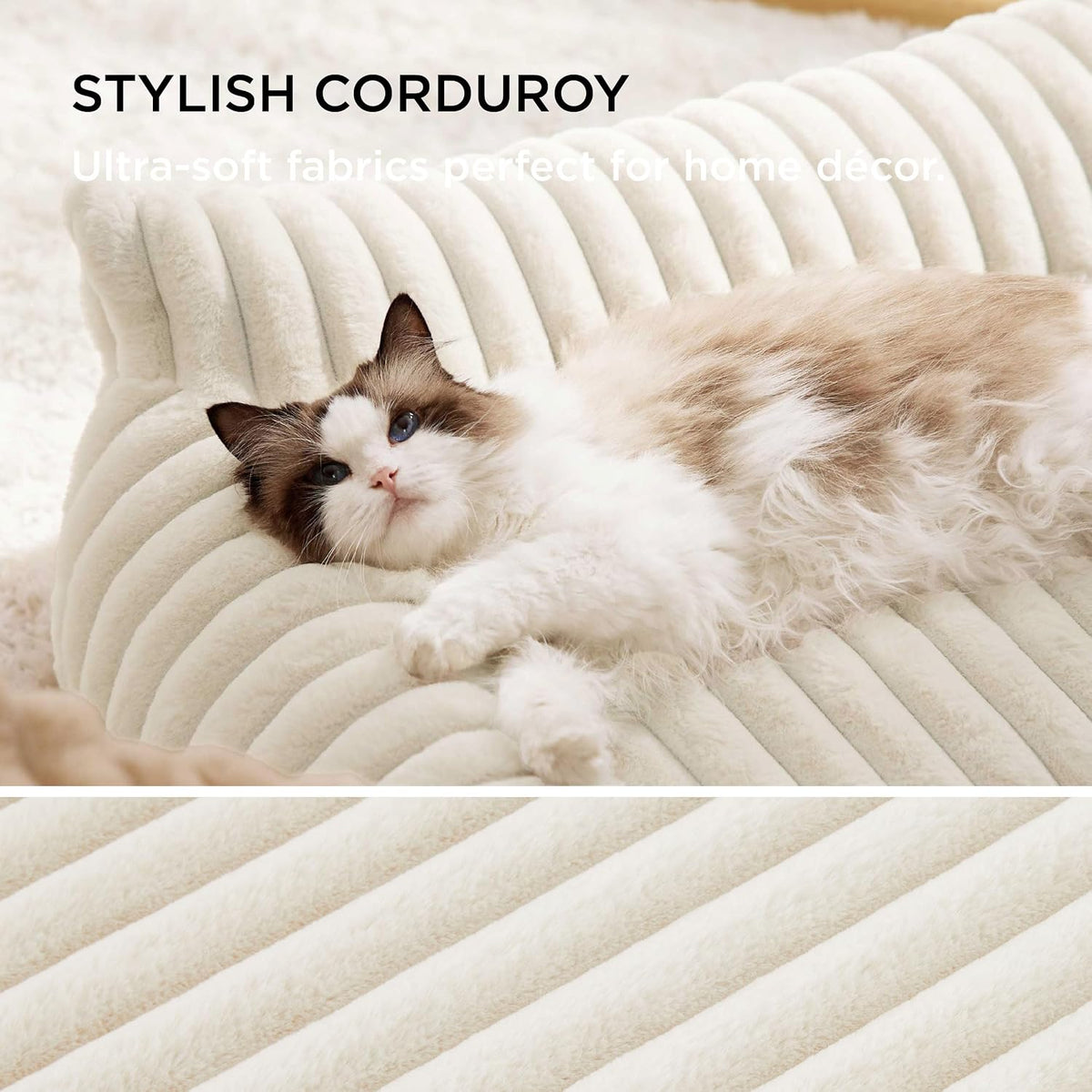 bedsure comfyfleece® shown on tv cute dog couch, side view