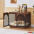 31.5" fluted wooden dog crate furniture for small, main product view