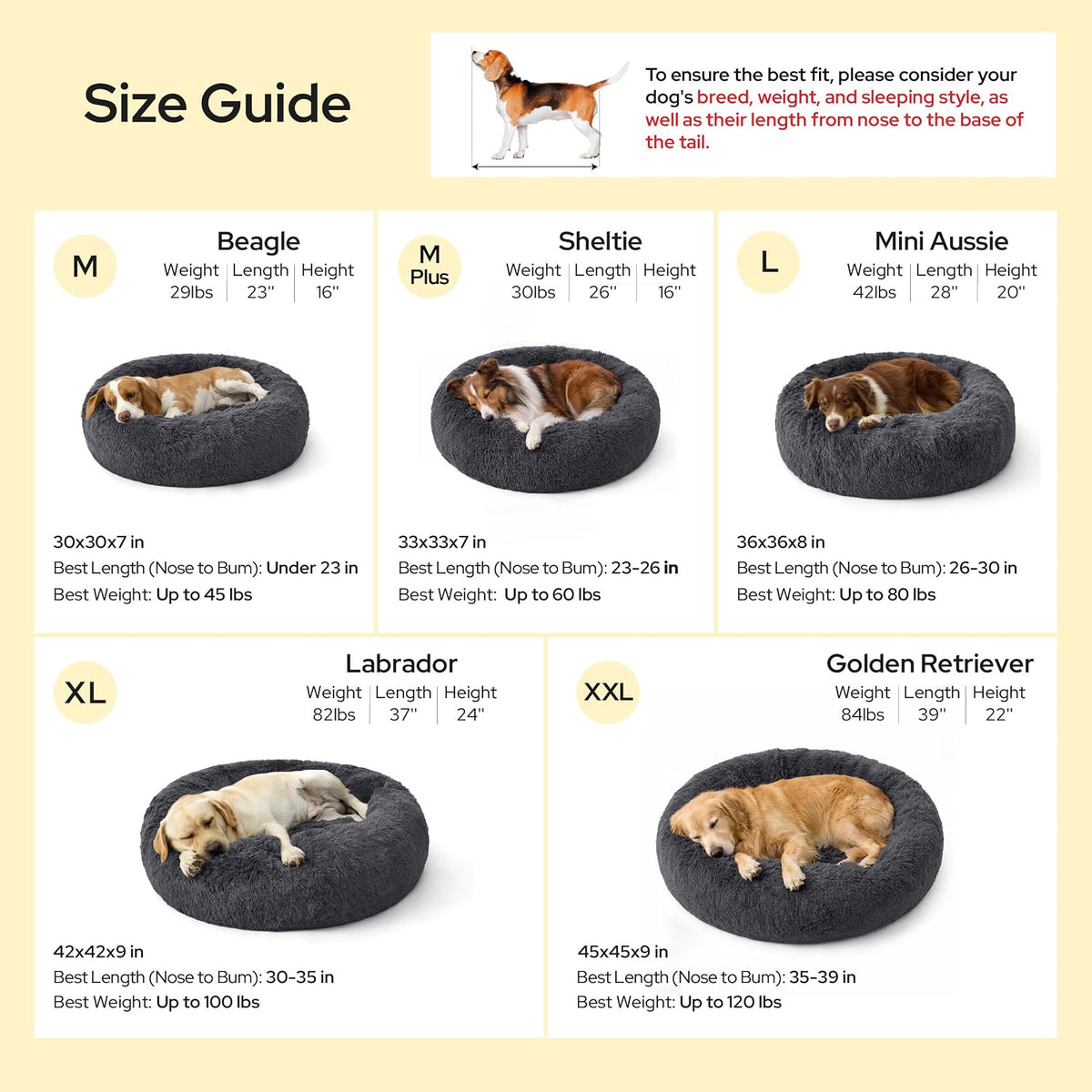 bedsure supportmax® calming dog beds large sized dog, package contents