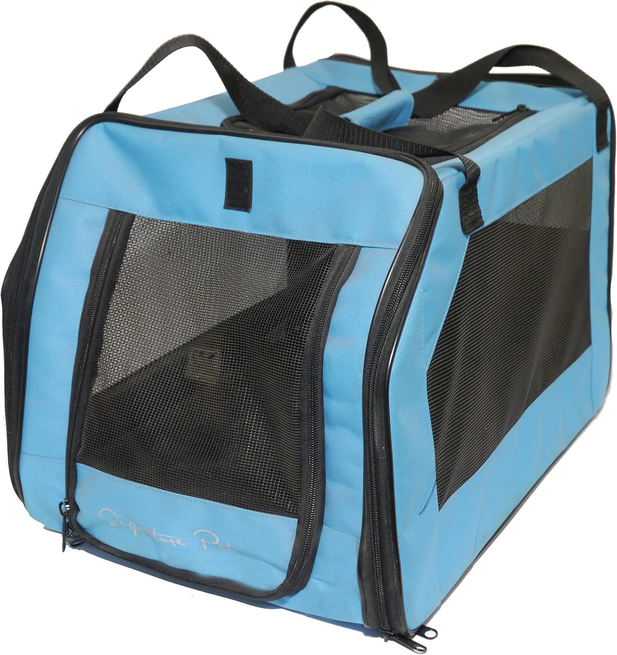 rosewood options pet car seat carrier, medium, aqua, main product view