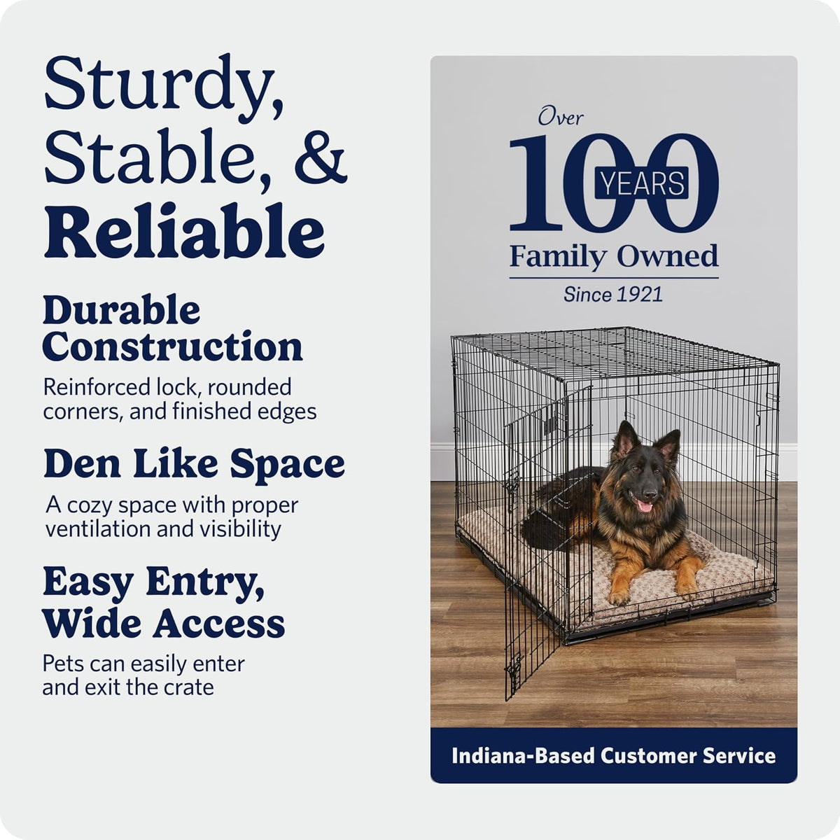 midwest 48-inch single door icrate, for extra-large breeds showing dimensions