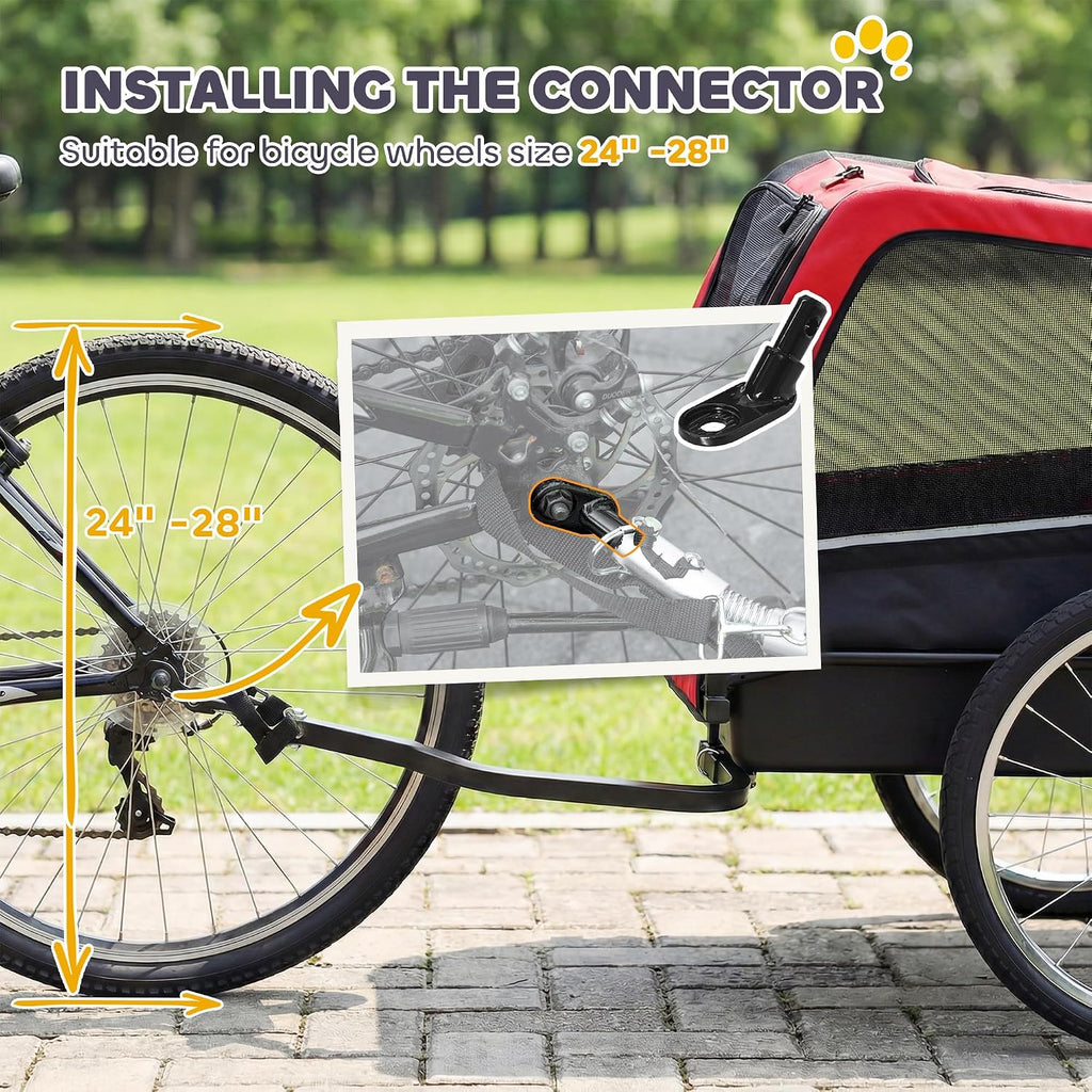 pawhut dog bike trailer 20" air tires for, view 9