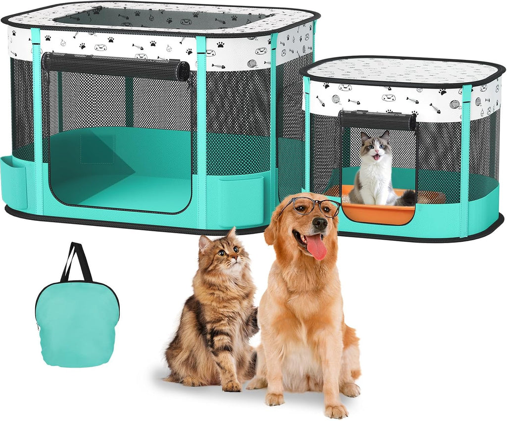cat playpen, portable pet dog playpen, foldable kitten, main product view