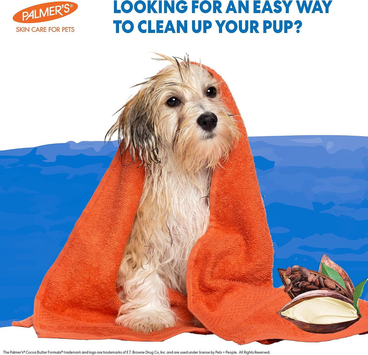 palmer's for pets waterless bath foam with cocoa, close-up detail