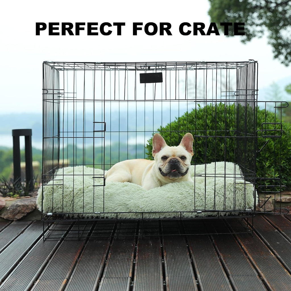 bedfolks waterproof dog crate bed, plush large dog, close-up detail