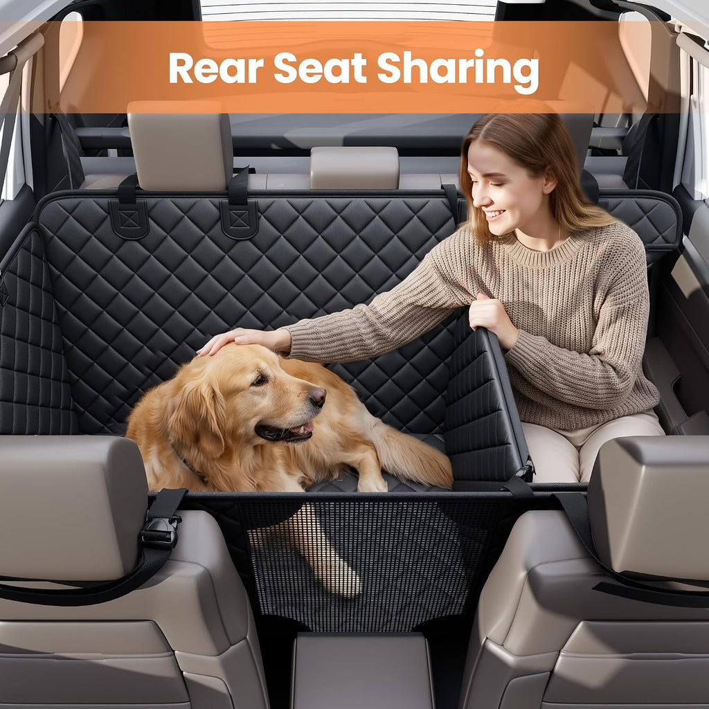 peticon dog car seat cover, 3-in-1 hard bottom shown in use