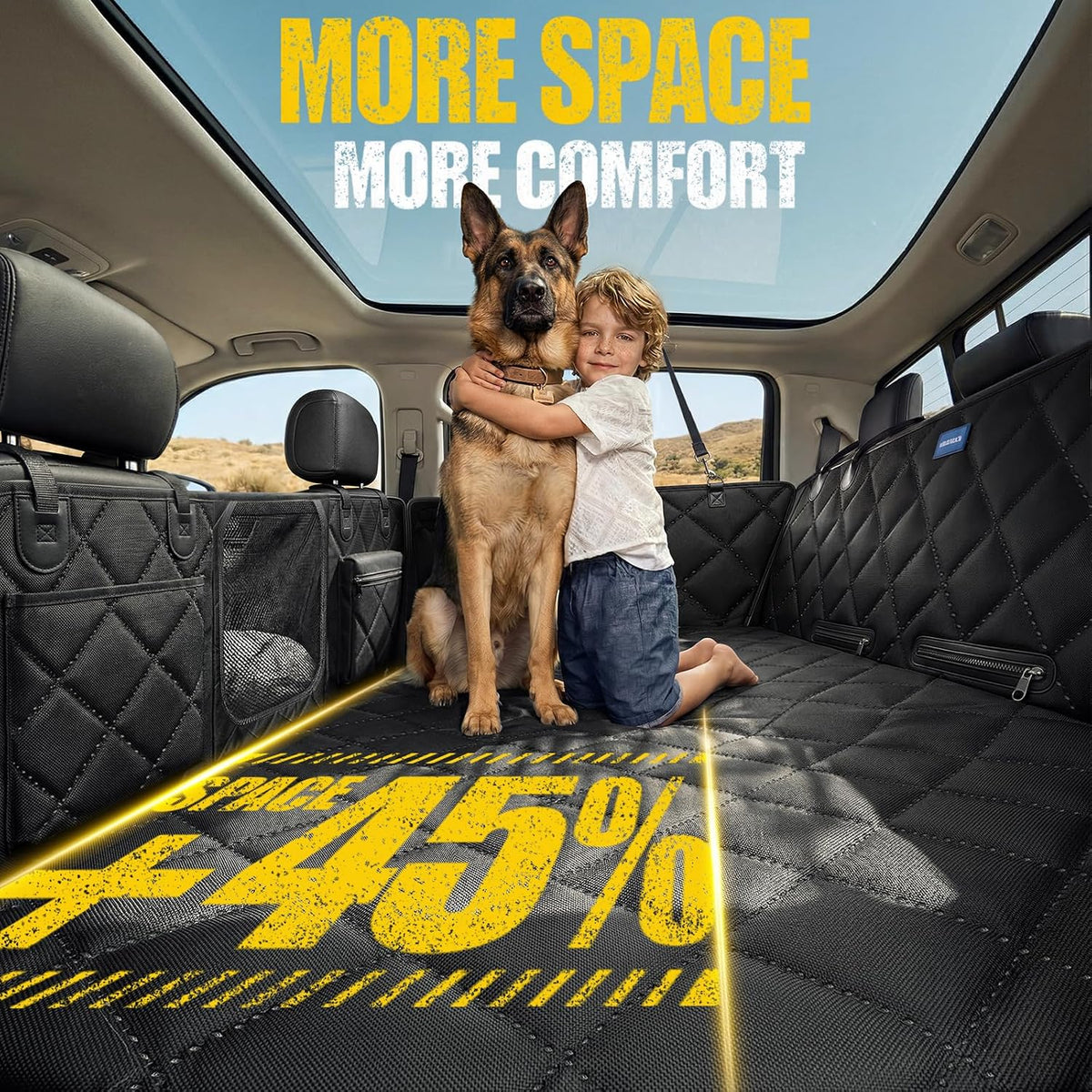 rorhxia heavy-duty dog car seat cover for back shown in use