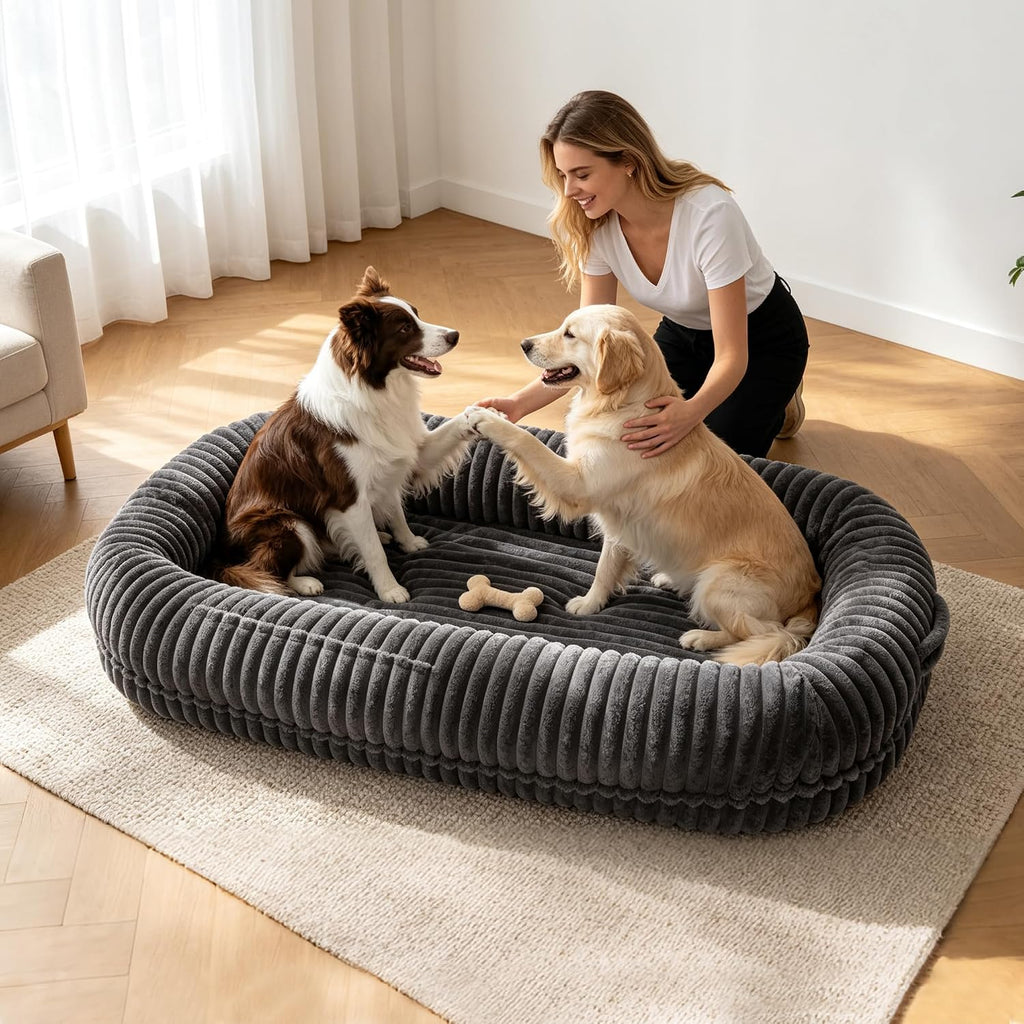 human dog bed for adult,large human size dog shown in use