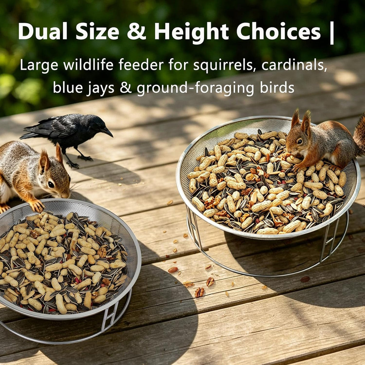 ground bird feeder & bath station set for, close-up detail