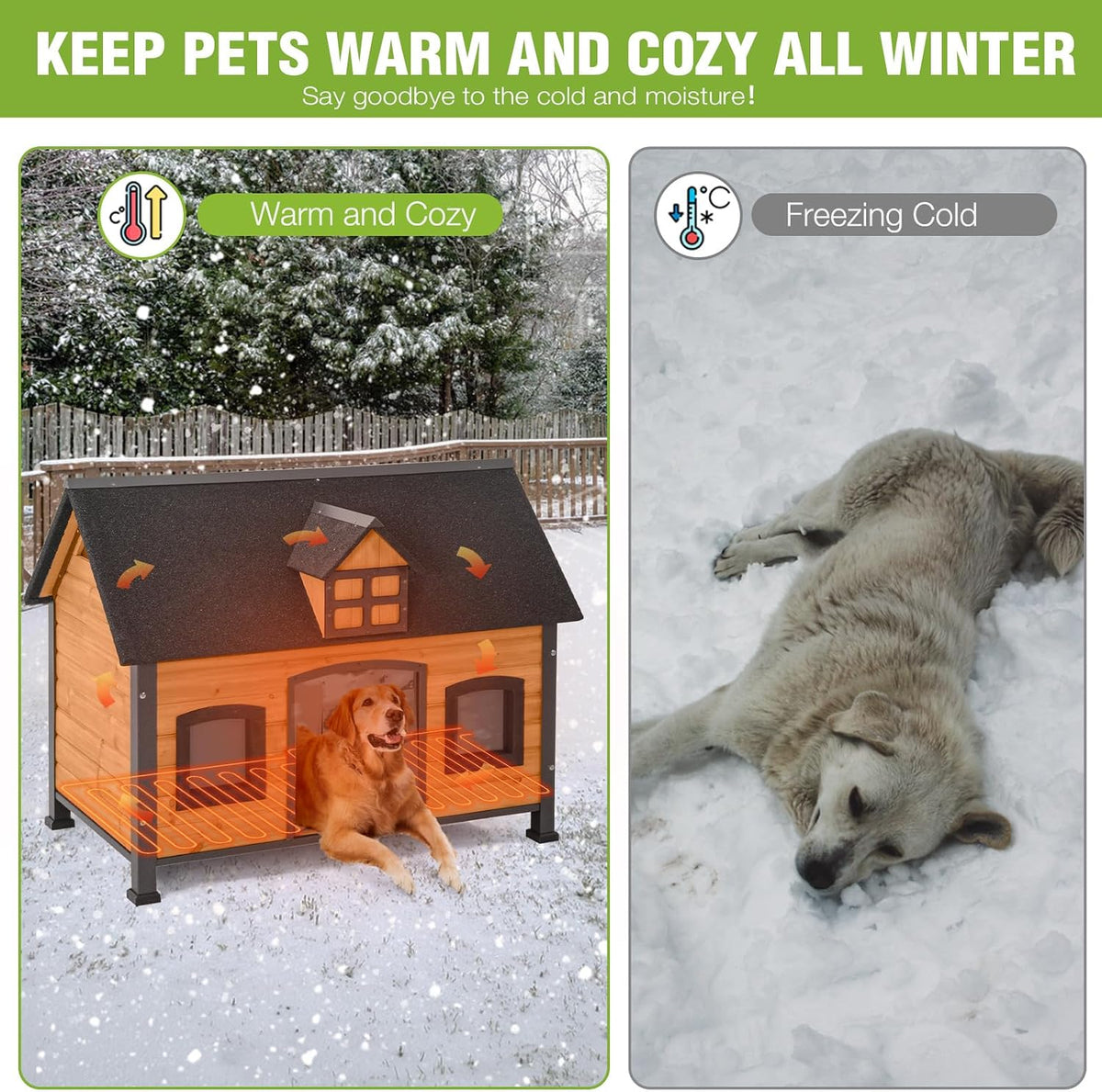 gutinneen extra large heated dog house for outside on a desk or shelf