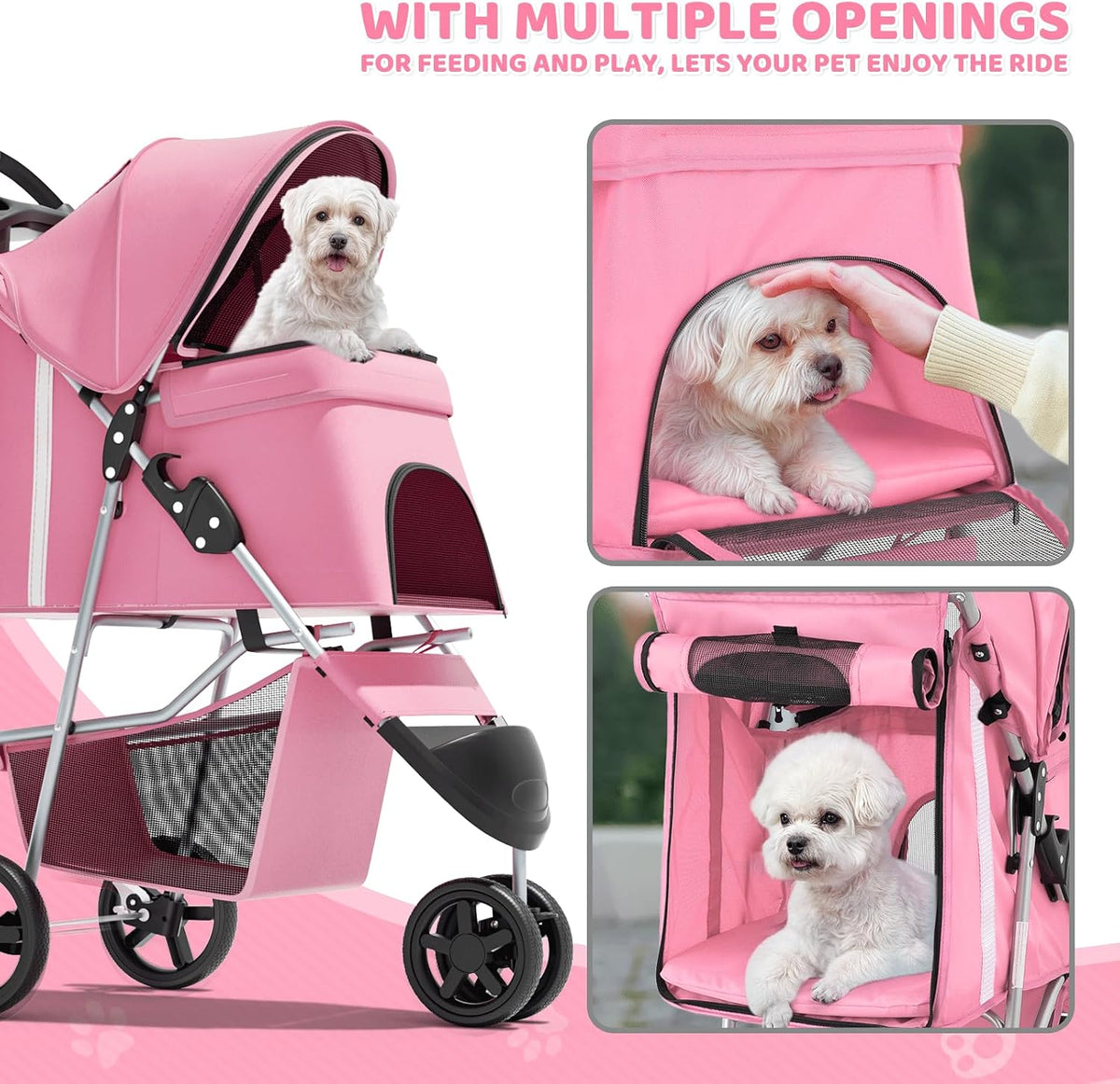 magshion 3-wheel pet stroller for small/medium dog cat, view 9
