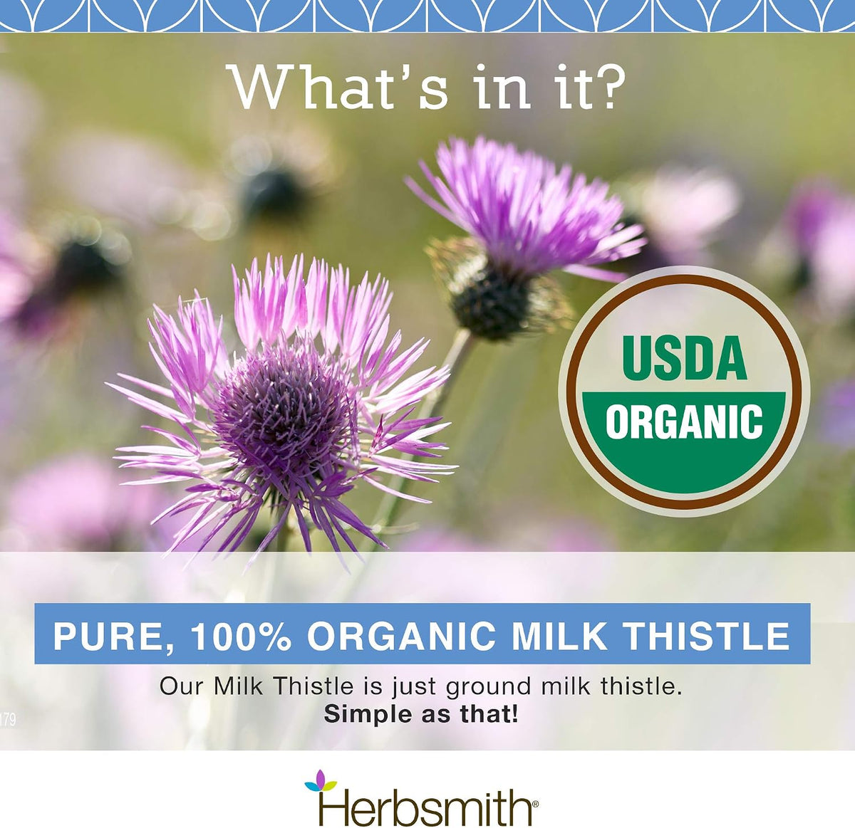 herbsmith organic milk thistle for dogs and cats, close-up detail