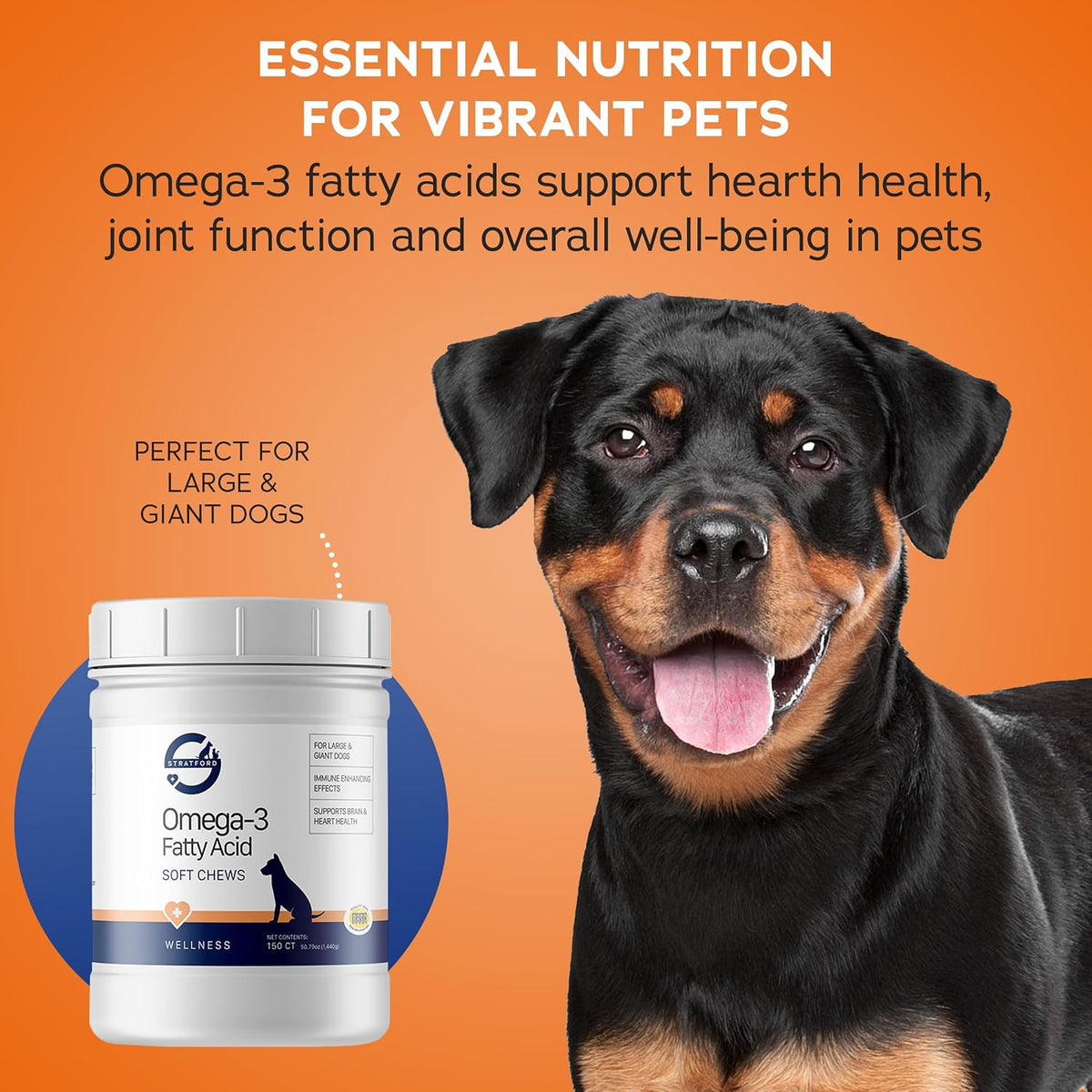 ez chew omega 3 fatty acids for dogs showing dimensions