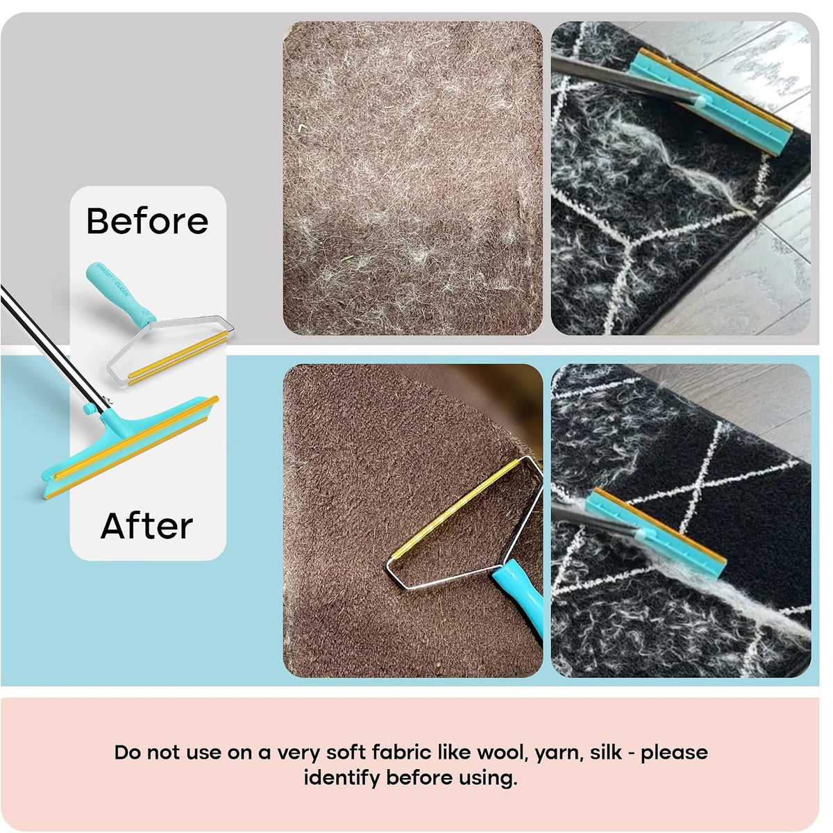 uproot clean pro bundle: pet hair removal tool, side view