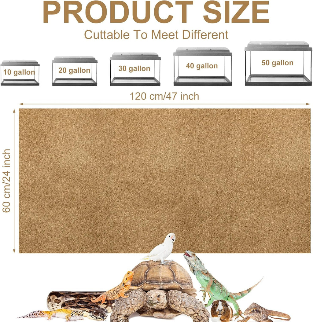 haull 4 pcs reptile carpet terrarium floor mat shown in use