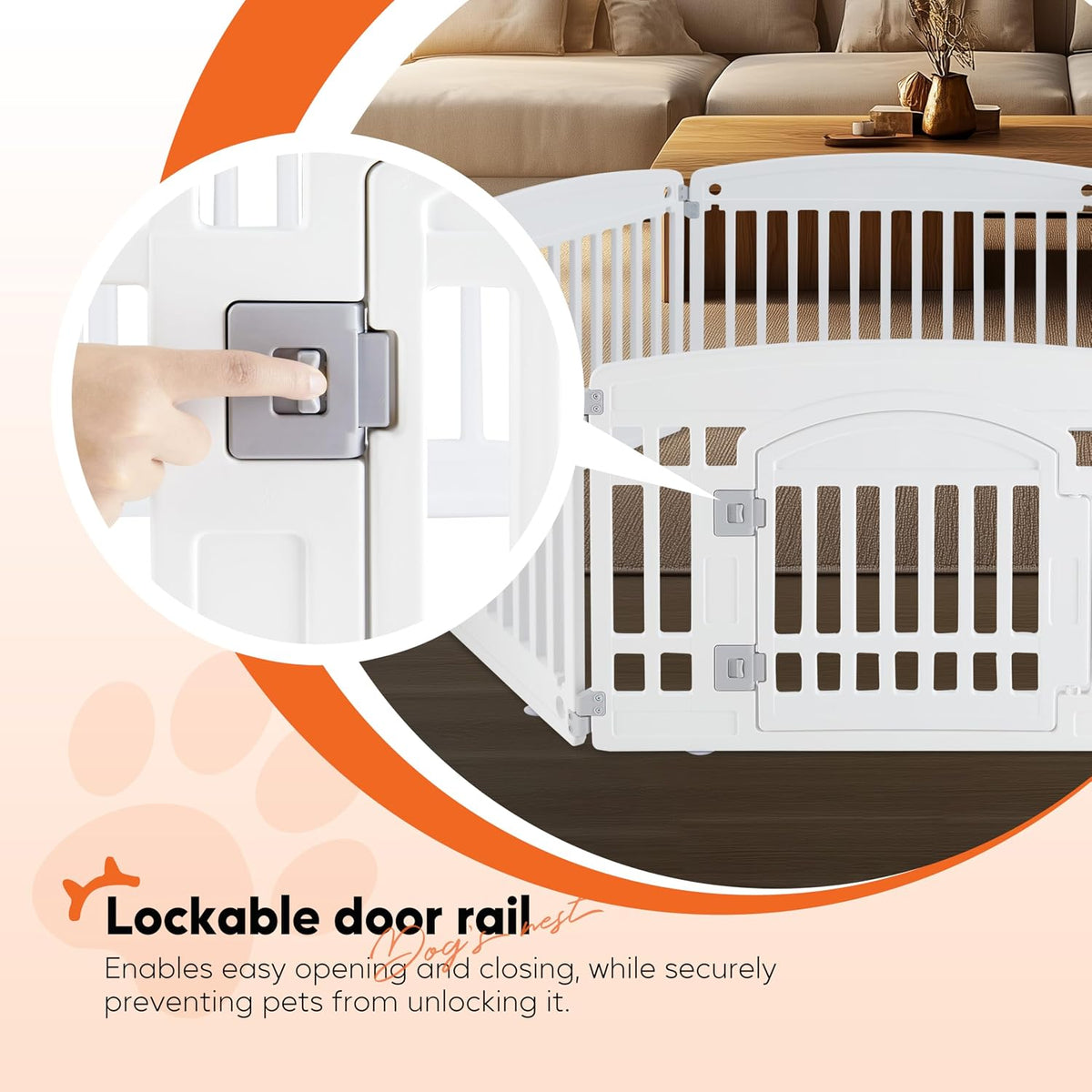 healsmart 6 panel dog playpen, 24” exercise puppy showing dimensions