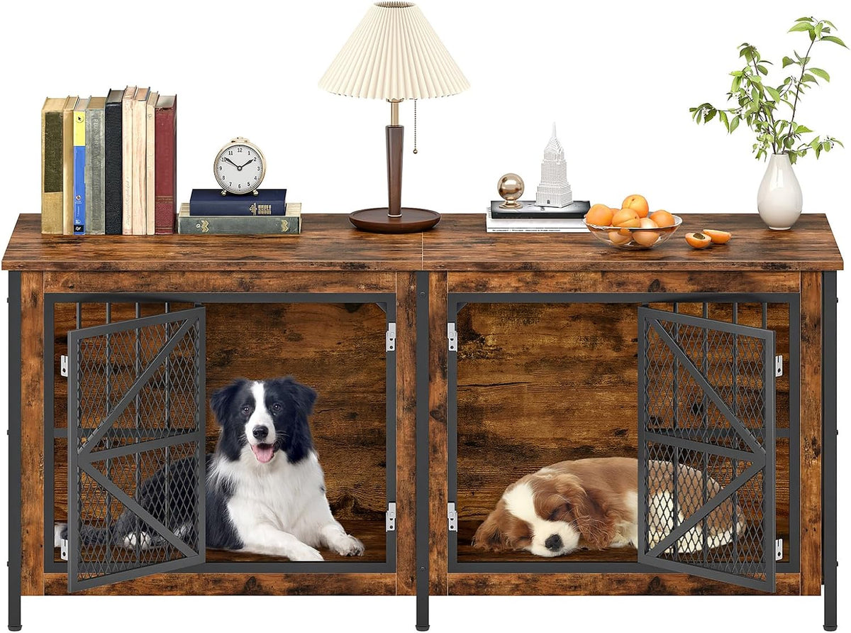 choezon 71" double dog crate furniture for 2, view 9