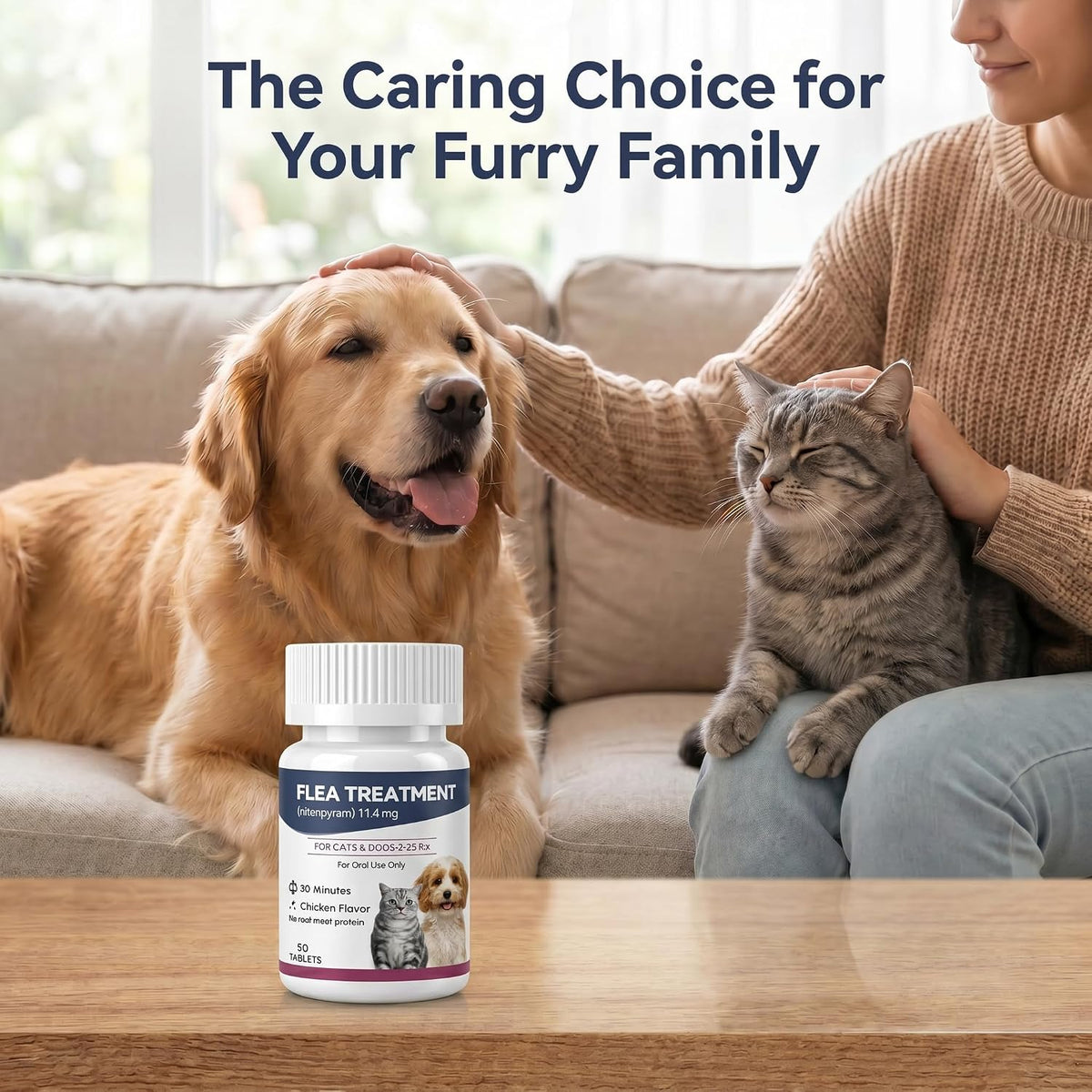 oral flea treatment for cats and dogs, nitenpyram showing dimensions