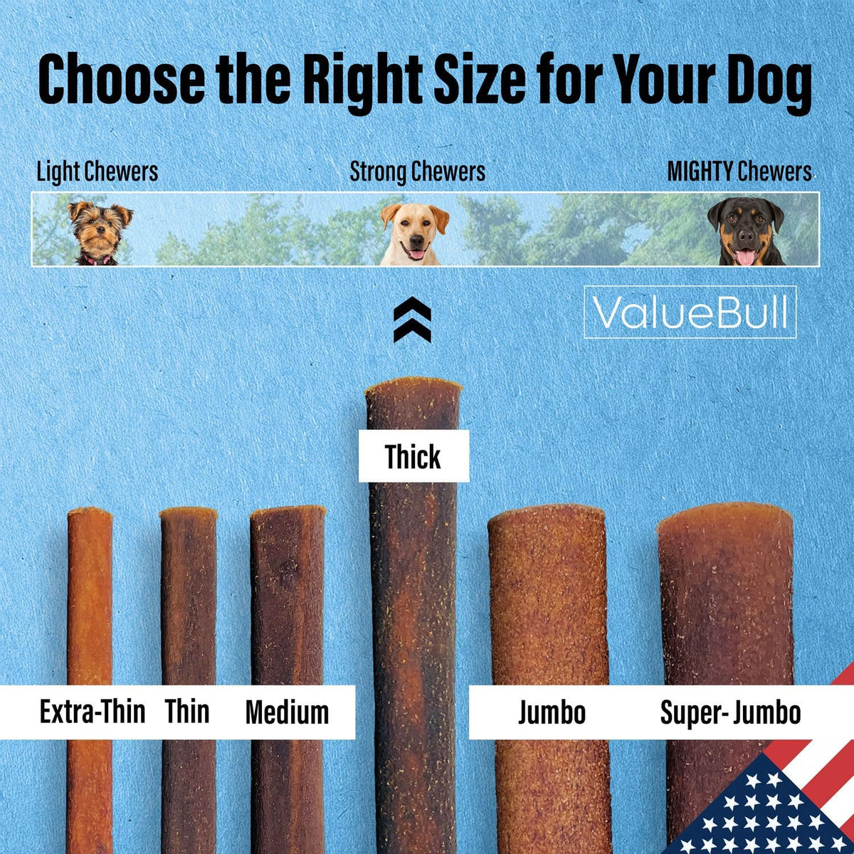 valuebull usa beef collagen sticks for dogs, 6, close-up detail