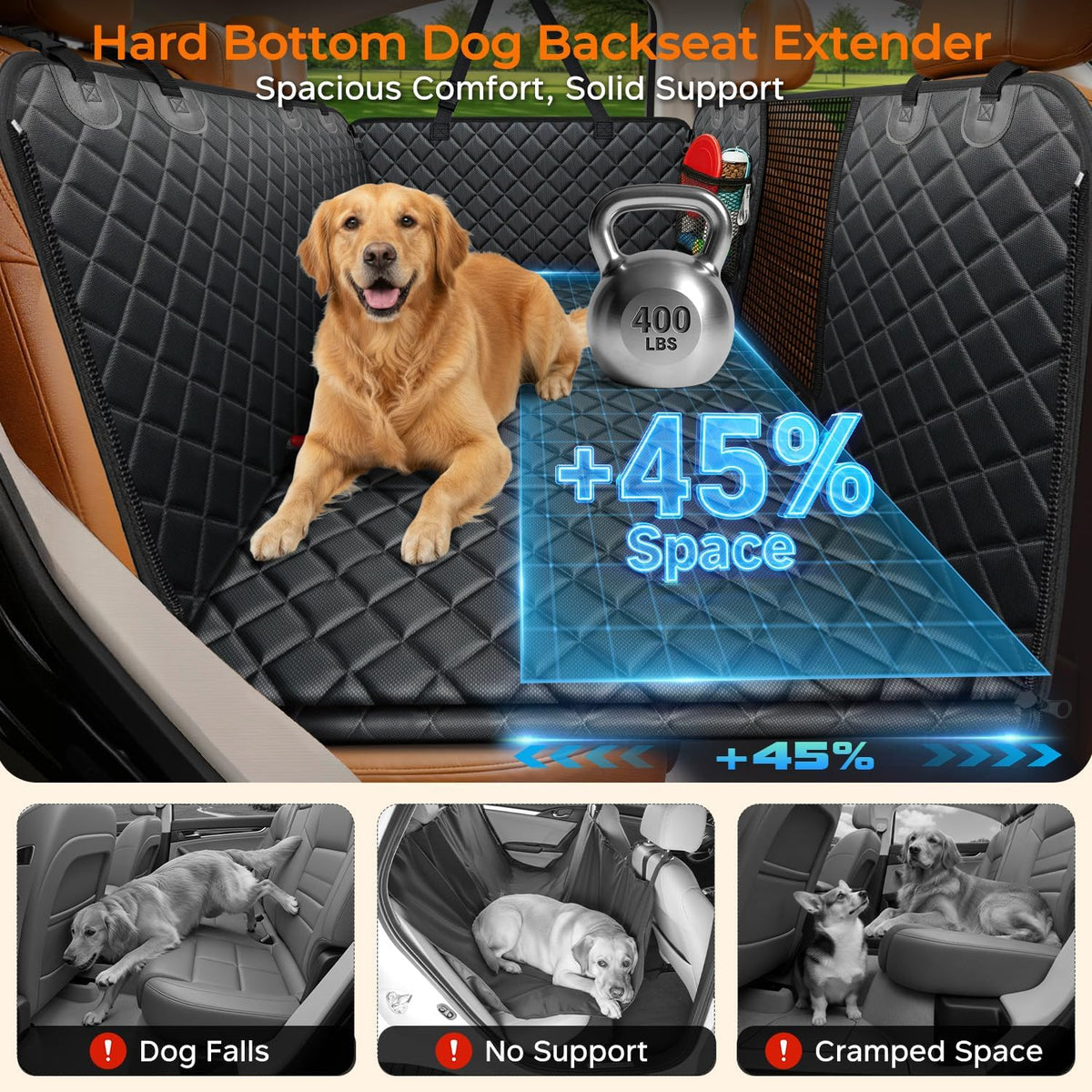 urpower hard bottom dog car seat cover, back shown in use