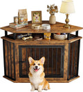 ironck 43.3" corner dog crate furniture with 2-tier, main product view