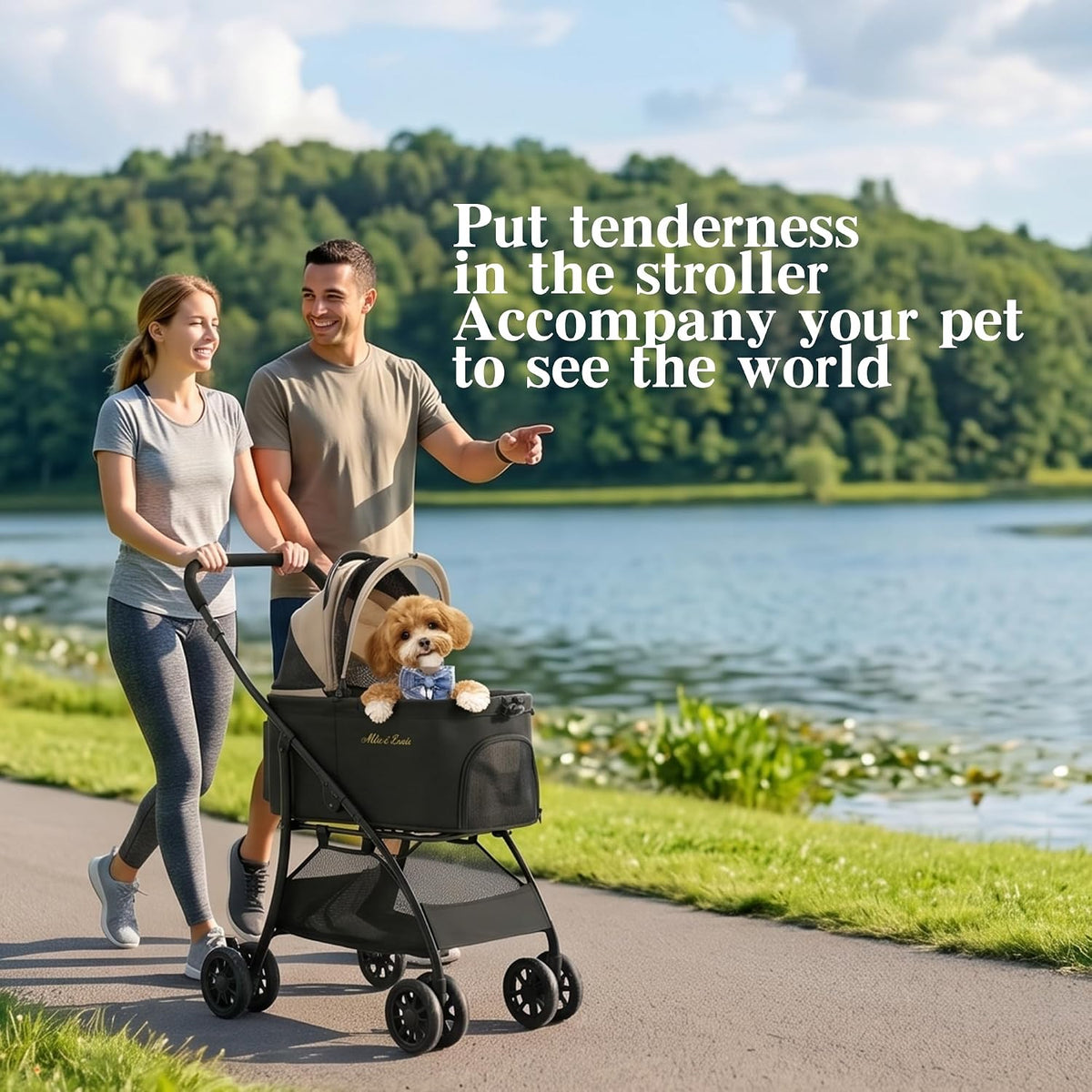mila&louis dog stroller, 22" pet cradle for small on a desk or shelf