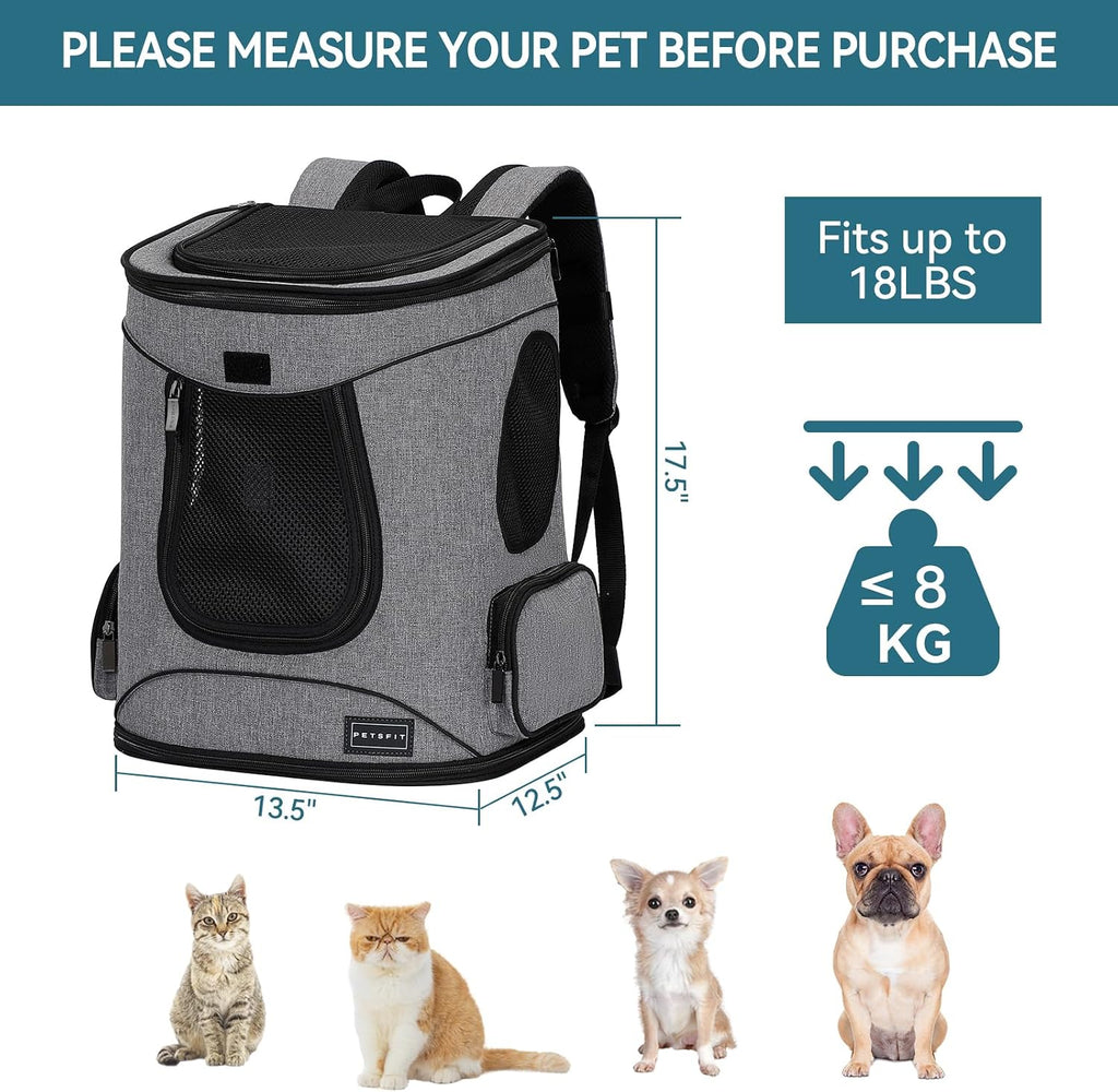 petsfit dog and cat backpack carrier, padded waist, close-up detail