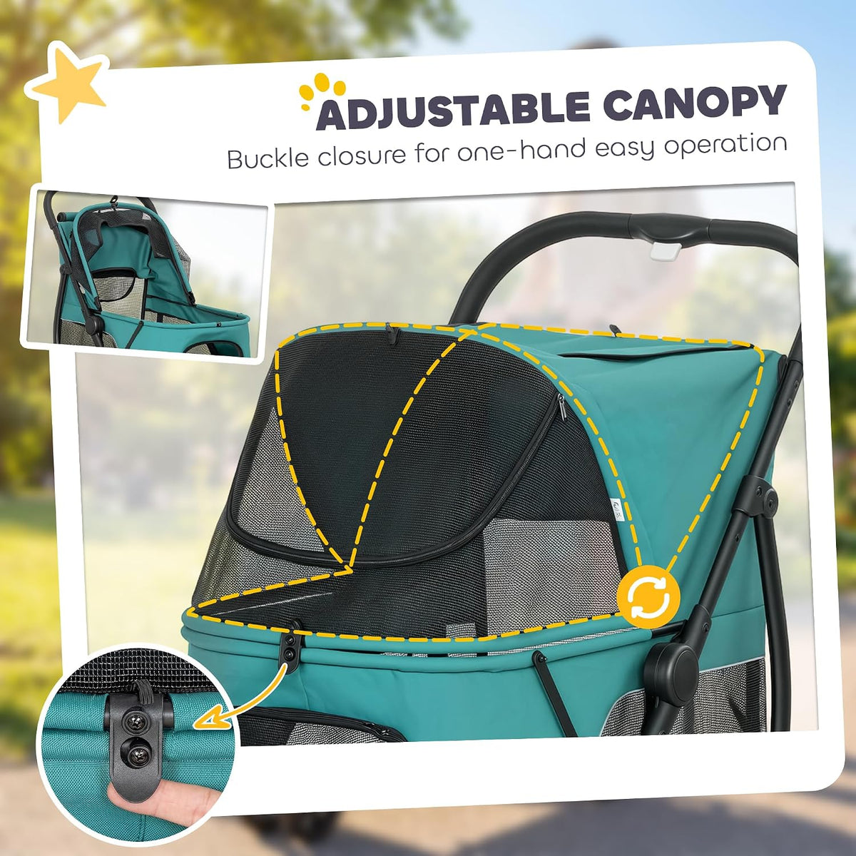 pawhut 3 wheel pet stroller for medium dogs, package contents